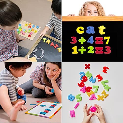 Jeffbaubl Magnets Alphabet Numbers Refrigerator Magnets, Colorful Letters ABC 123 Fridge Magnets for Vocabulary Educational Toy Set Preschool Learning Spelling Counting Uppercase Lowercase Math Symbols