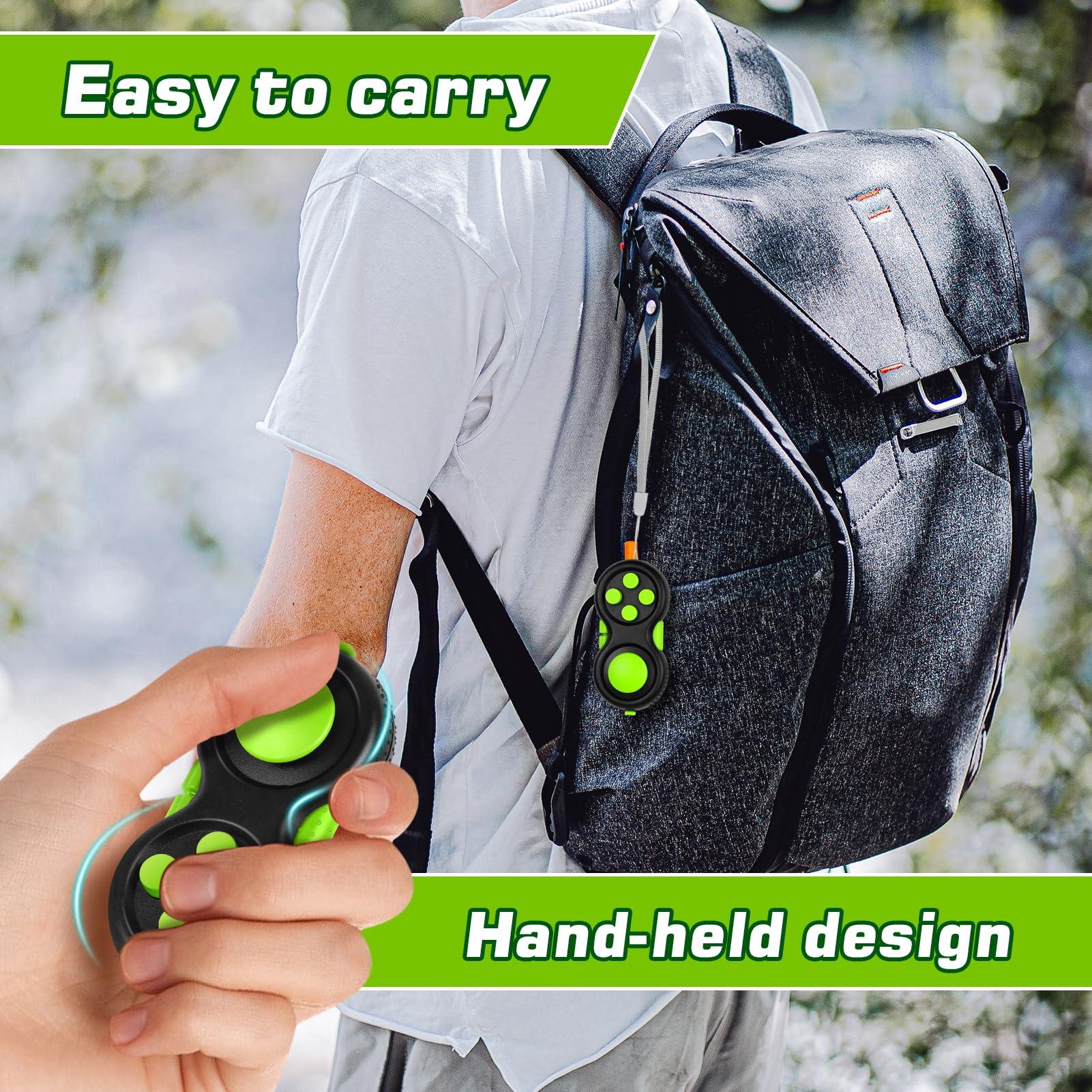 WTYCD WTYCD Original Fidget Toy Game, Rubberized Classical Controller Fidget Concentration Toy with 8-Fidget Functions and Lanyard - Excellent for Relieving Stress and Anxiety(Green)