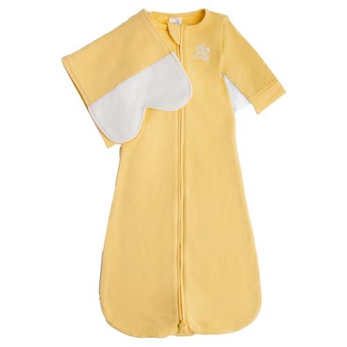 The Butterfly Swaddle The Butterfly Swaddle Organic Cotton Blend, All-in-One Butterfly Wing Sleep Sack Transitional Training System for Newborn Infant Baby with Wash Bag, Large (12-17 lbs), Mellow Yellow