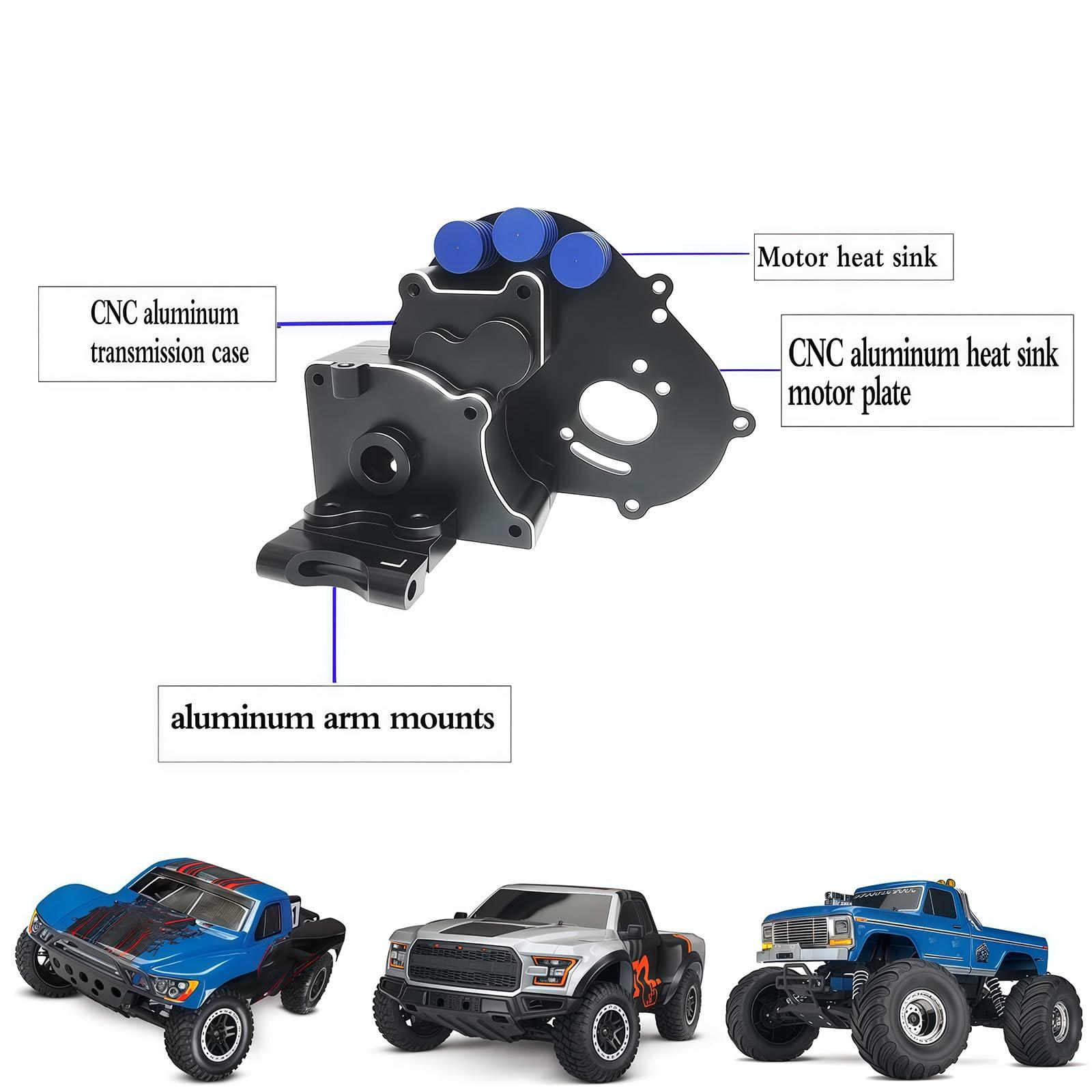 XZSNLYZ Upgrade Aluminum Transmission Case Gearbox Sets Fit for 1/10 Traxxas 2WD Slash/VXL, Stampede/VXL, Rustler/VXL, Bandit/VXL RC Car, ETC. Replace #3691/A