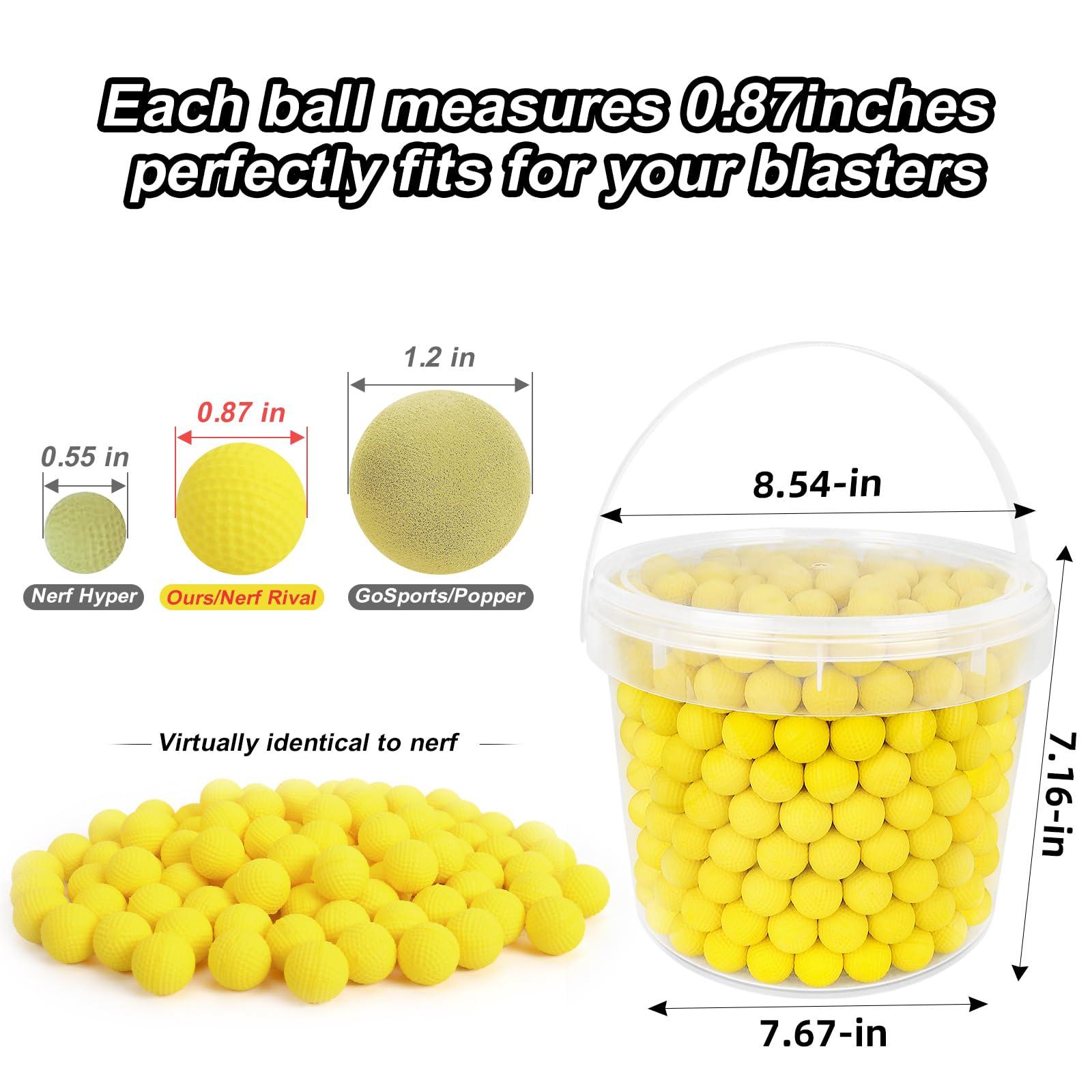 TiopLior 500 Rounds Refill Pack Balls Ammo Bulk Compatible with Nerf Rival Gun, TiopLior Yellow Foam Bullet Ball Replacement Refill Pack for Rival Blasters & Toy Blasters Gun(HIR, High-Impact Rounds)