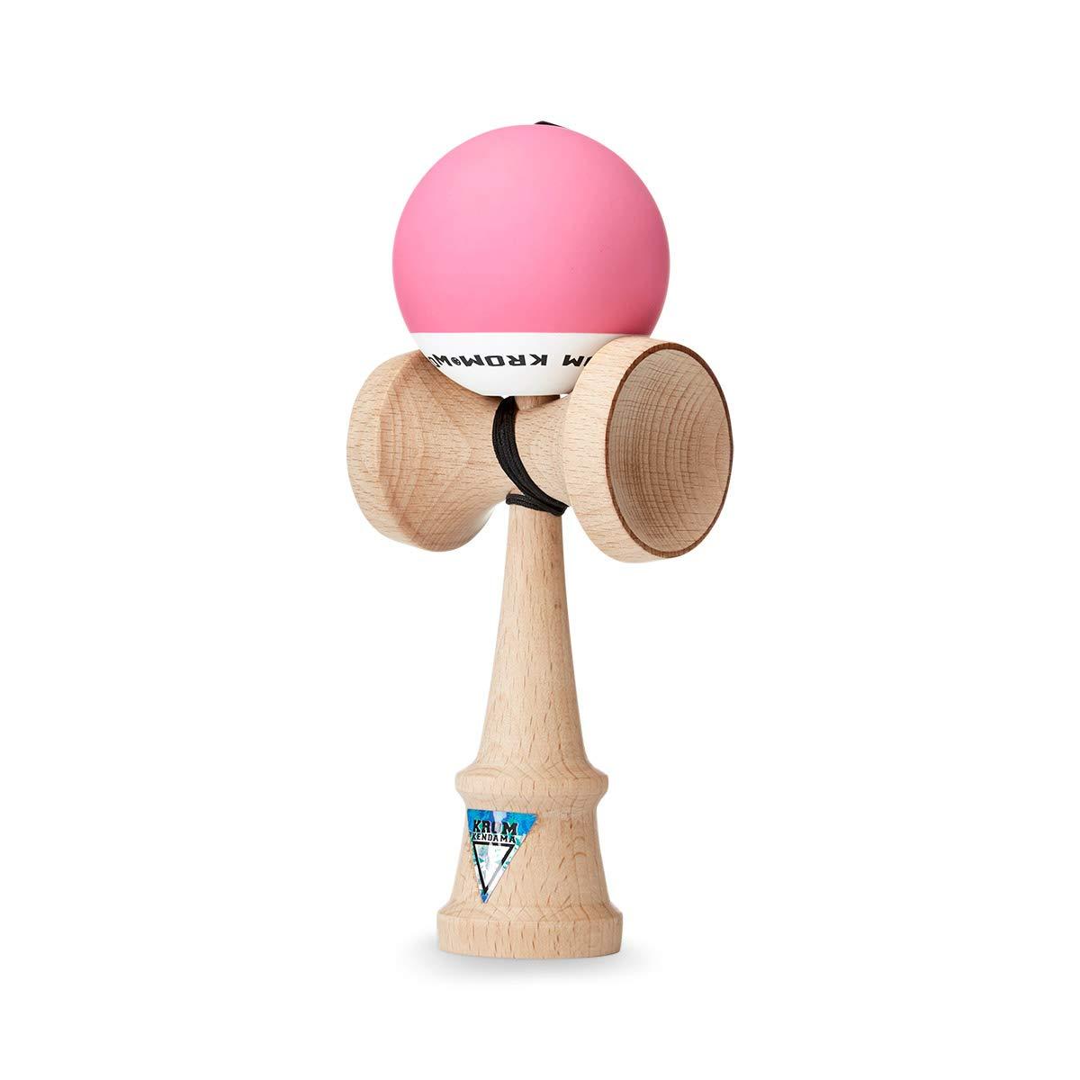 KROM KROM - Kendama Toy POP Pink - High Wood Quality - Extra Strong - for Beginner and Pro - Gift Pack : Extra String + Stickers