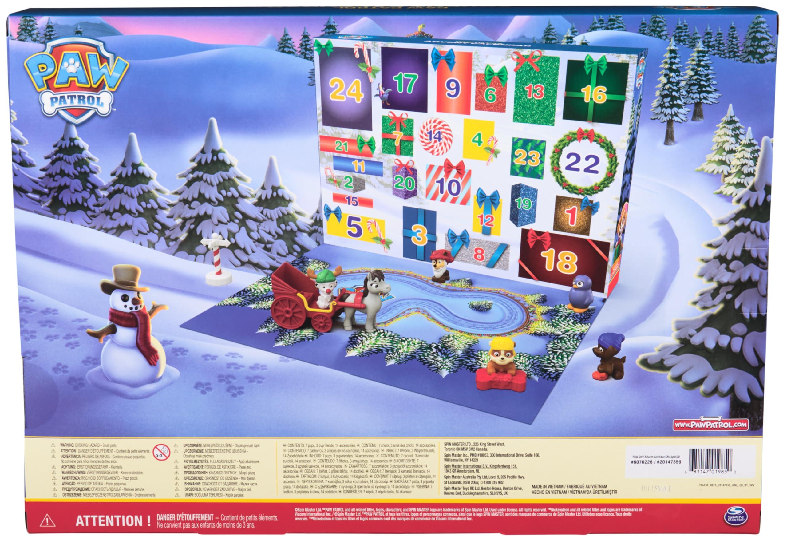 Paw Patrol Paw Patrol: 2024 Advent Calendar with 24 Surprise Toys - Figures, Accessories and Kids Toys for Boys & Girls Ages 3 and up!