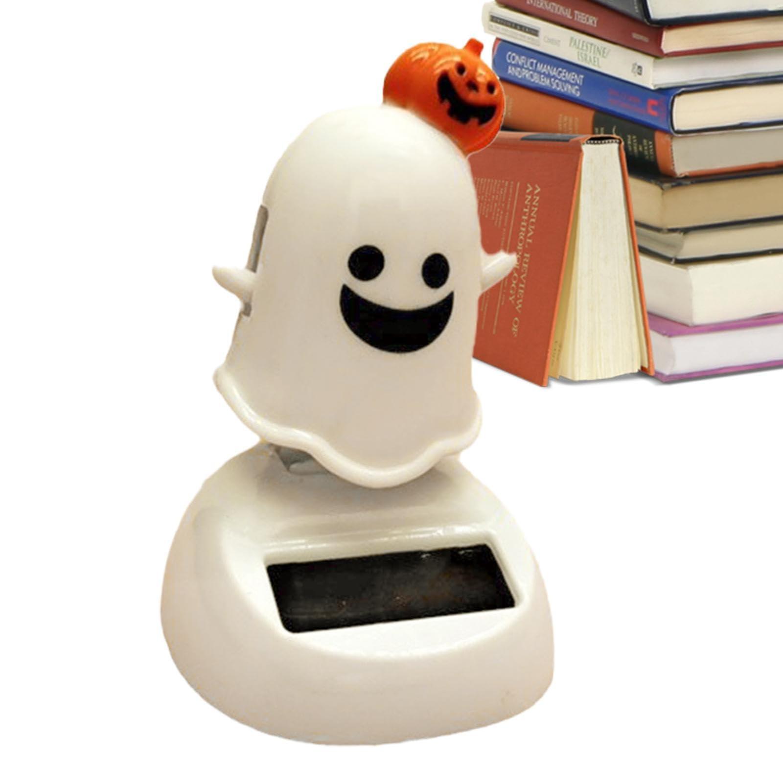 HABURN HABURN Halloween Ghost Solar Dancing Toy, Solar Halloween, Halloween Pumpkin Ghost Swing Figurine, Halloween Dashboard Toys Solar Powered Ghost Dancing Toys, for Car Desk Home Decor