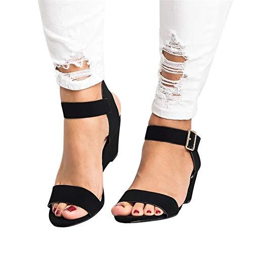 Sandals for Women Dressy,Womens Open Toe Ankle Strap Chunky Block