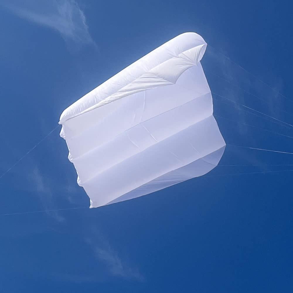 Yingfeida HFLY Kite 36 SQ.M. White Pilot Kite for Adults Large Soft Inflatable Nylon Tractor Show Flowform Kites
