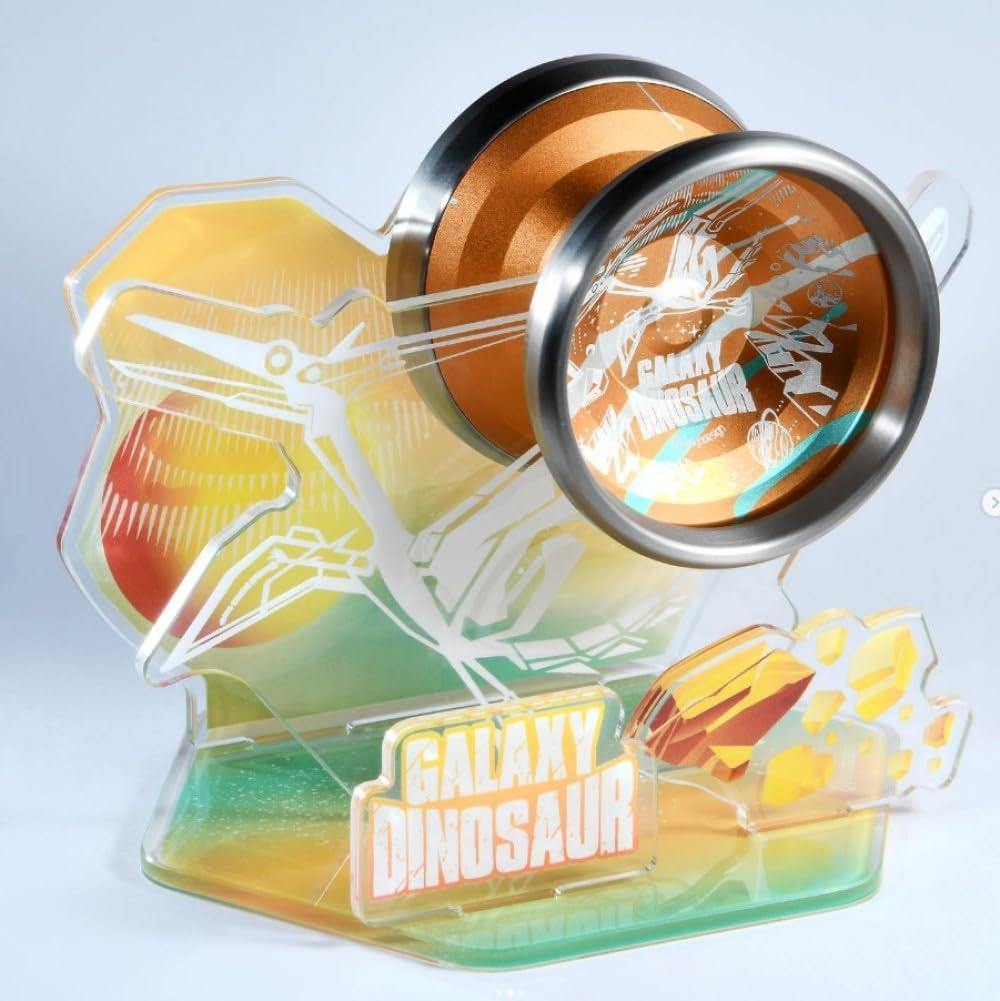 C3yoyodesign C3yoyodesign Galaxy Dinosaur Yo-Yo - Titanium Ring Bi-Metal YoYo (Orange/Green/Silver)