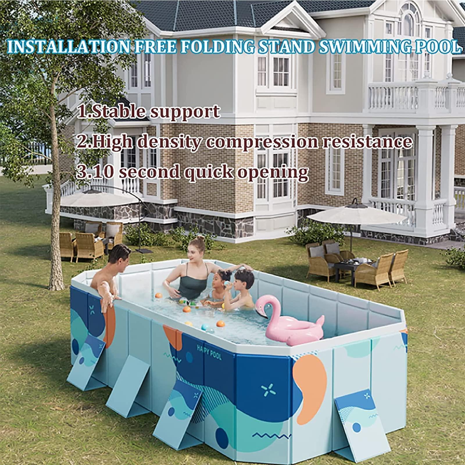 SINBAISHUNYYT Rectangular Above Ground Pool, Hard Side Above Ground Pool, Foldable Swimming Pool for Kids & Dog Pools for Large Dogs, Dog Swimming Pool(Size:6.8 * 4.5 * 1.8FT)