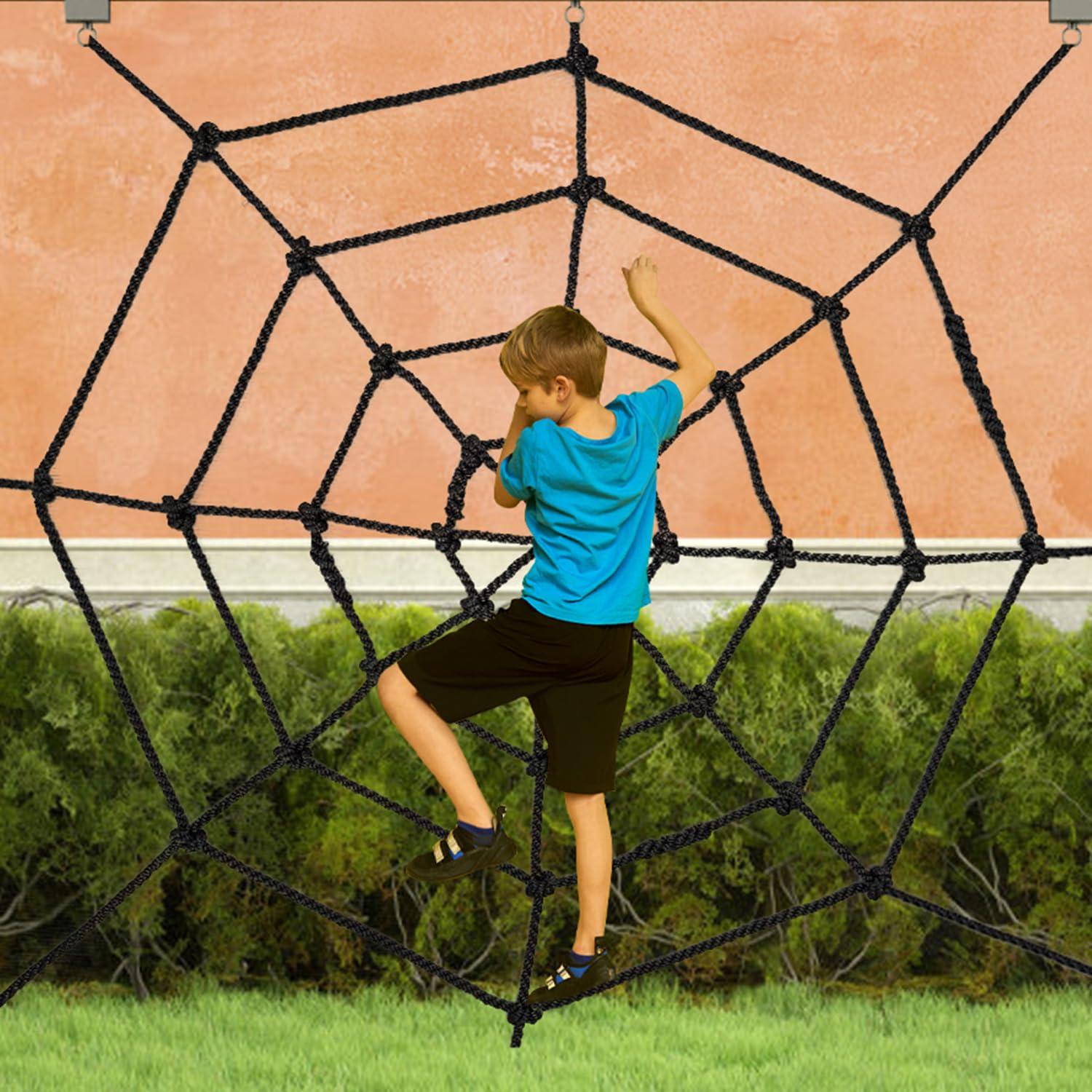Tongmo Tongmo Climbing Cargo Net, 55ft Spider Climbing Net for Kids, for Playground,Tree House, Backyard, Decoration, Indoor & Outdoor
