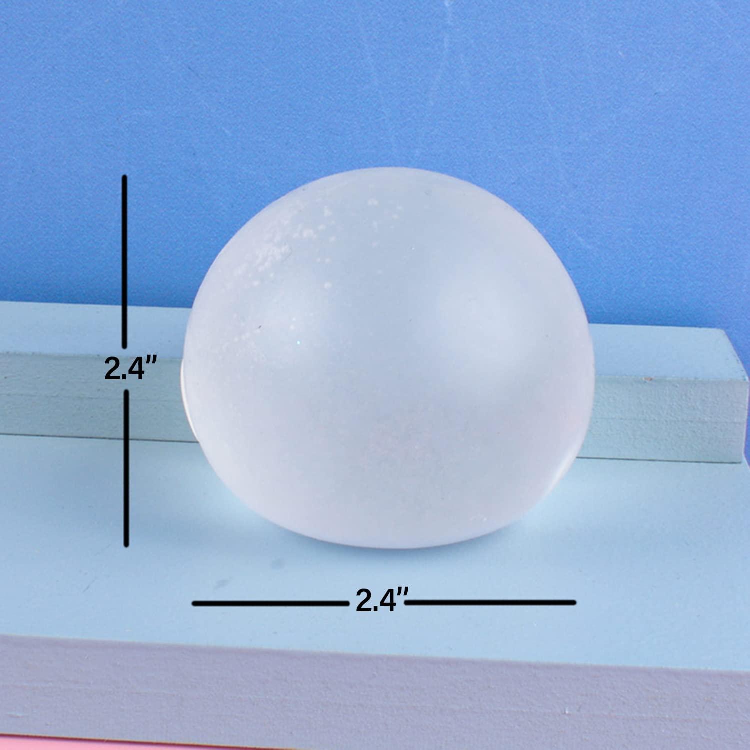 Hofimeta Hofimeta 2.4\" Sugar Ball, Slow Rise Squishy Stress Relief Balls Clear Malt Syrup Filled Relaxing Sensory Fidget Squeeze Toy Hand Exercise Balls Gift for Father (White)