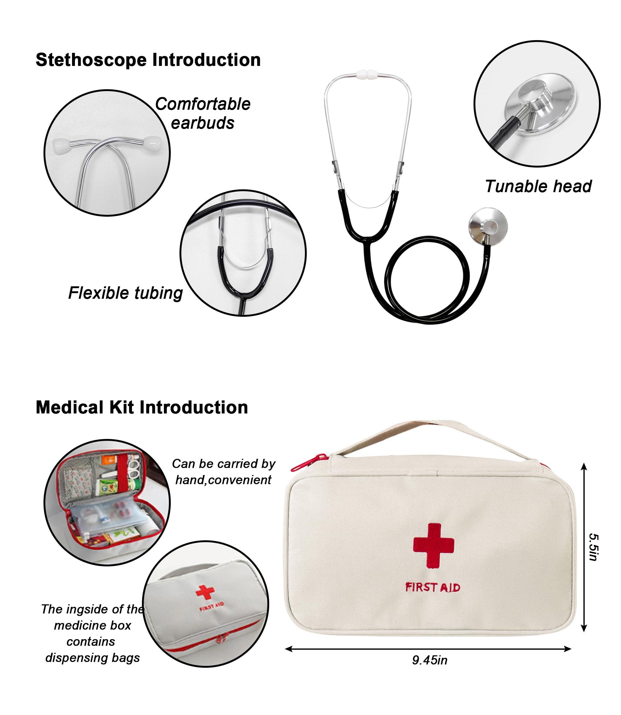 Miltrs Miltrs Doctor Costume For Kids With Real Stethoscope Kids Scrubs Halloween Costumes For Girls Boys Doctor Dress Up