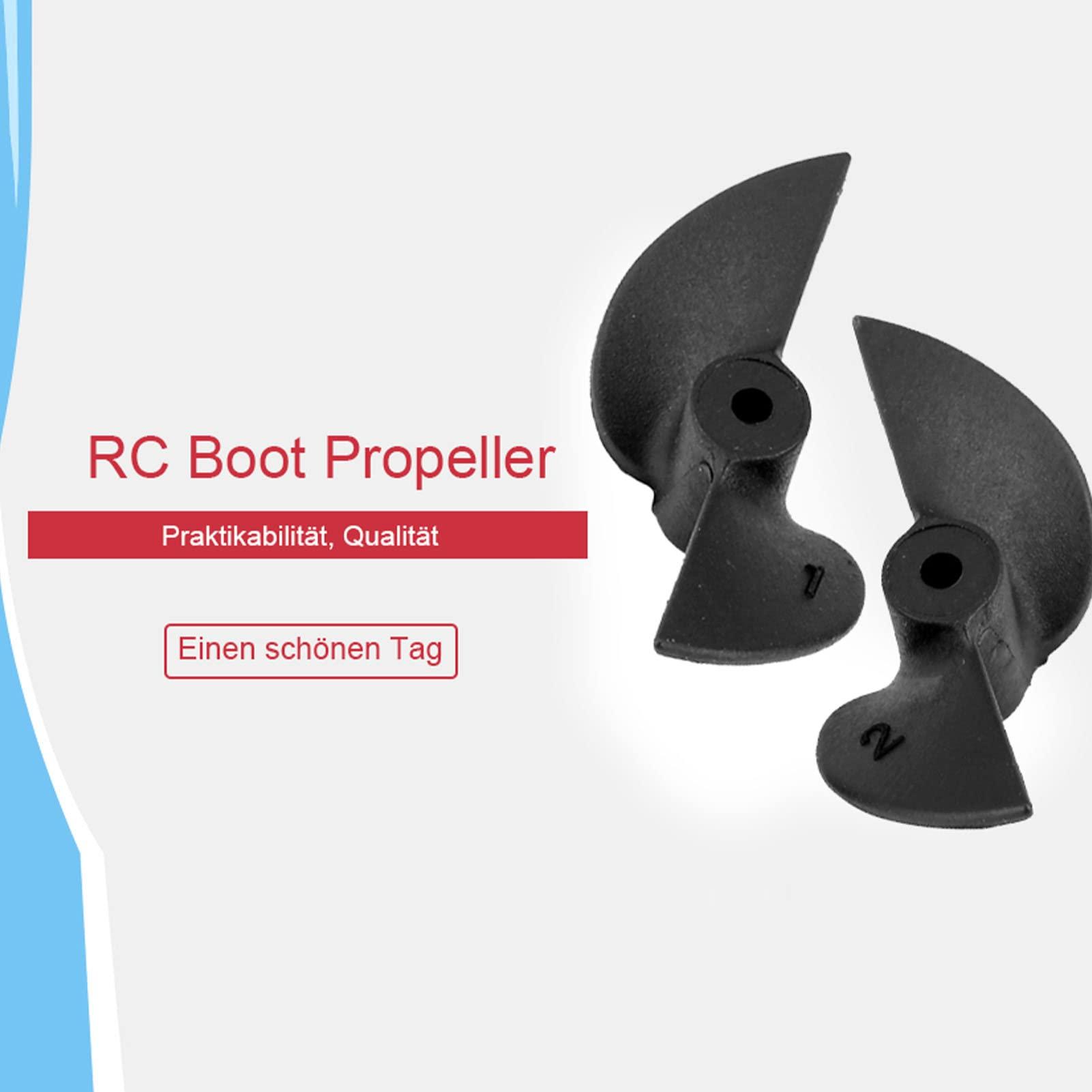 Yosoo Health Gear Yosoo Health Gear 1 Pair RC Boat Propellers, 2 Blades CW CCW Rotation Set for 2mm Shaft, Remote Control Ship Parts Accessory Black Plastic Propeller for Ship Model RC Boat