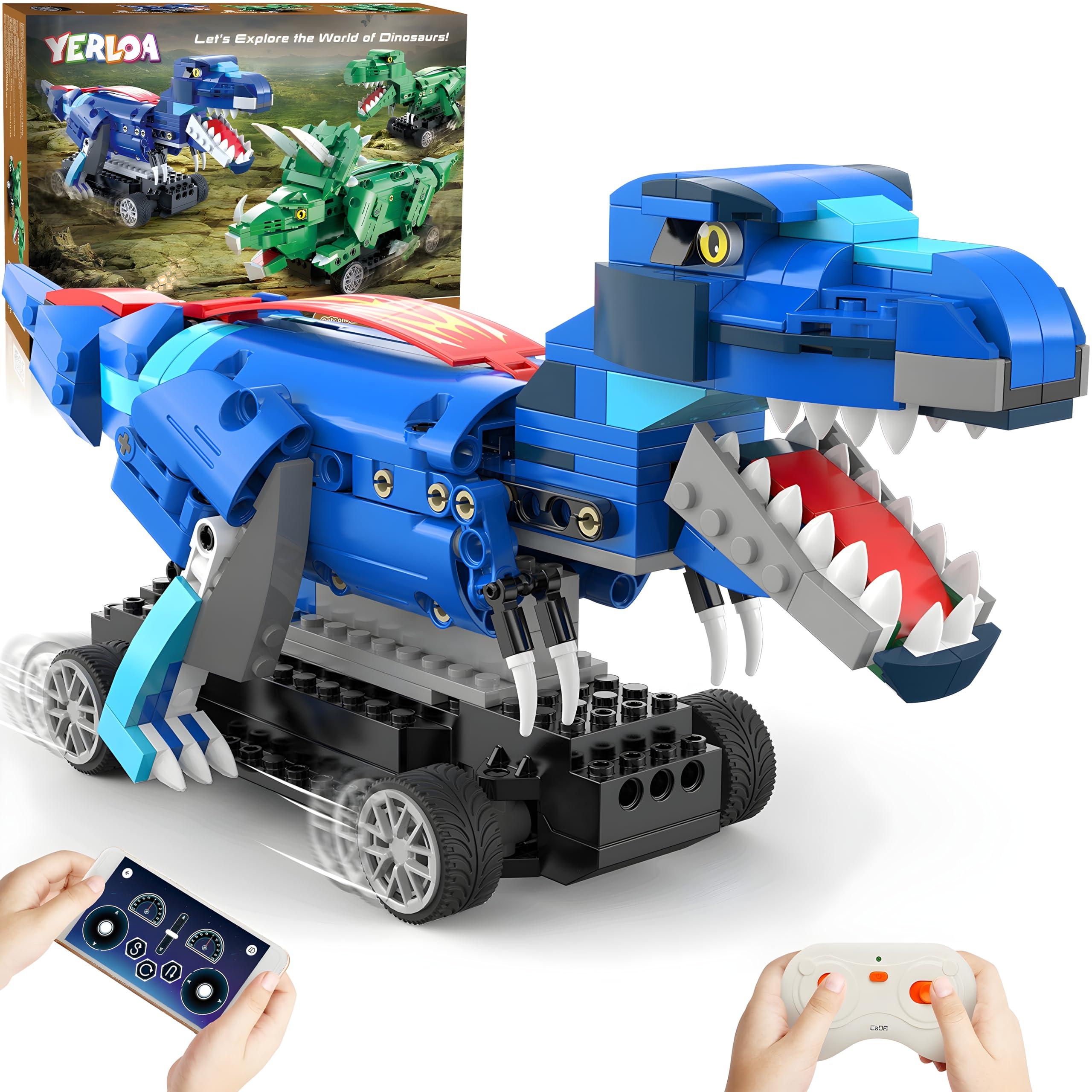 Yerloa Yerloa Dinosaur Toys for Kids 8-12 Jurassic Building Kits for Boys 6 7 8 9 10 11 12 + Year Old 343 Pcs Remote Control STEM Projects Building Toys Blocks Sets Educational Birthday Gift for Kid 5-7 8-12