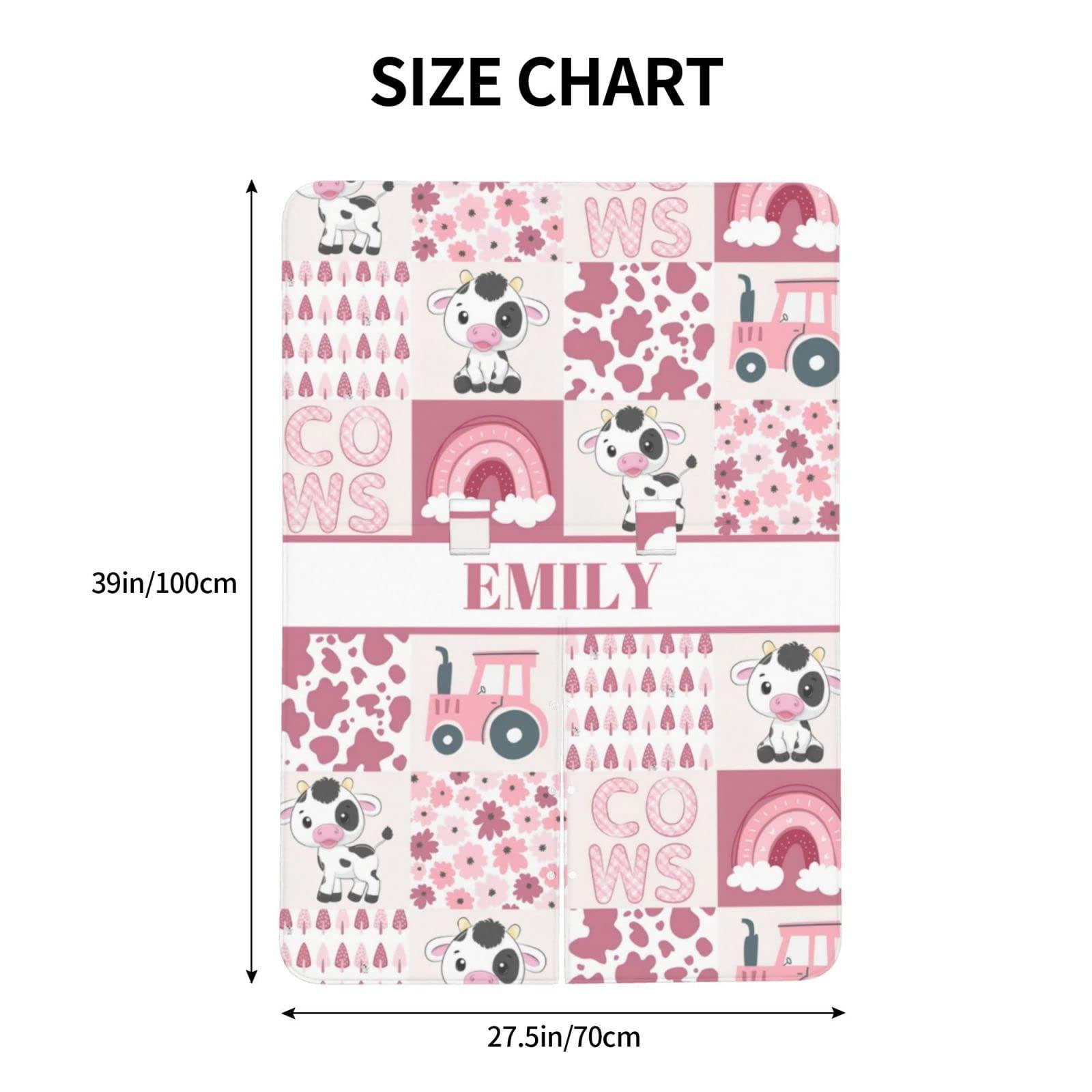 Noverbibi Personalized Baby Car Seat Canopy for Girls, Custom Name Baby Car Seats Covers for Babies, Opening Minky Nursing Breastfeeding Stroller Cover Infant Carseat Canopies for Newborn (Cute Cow Pink)