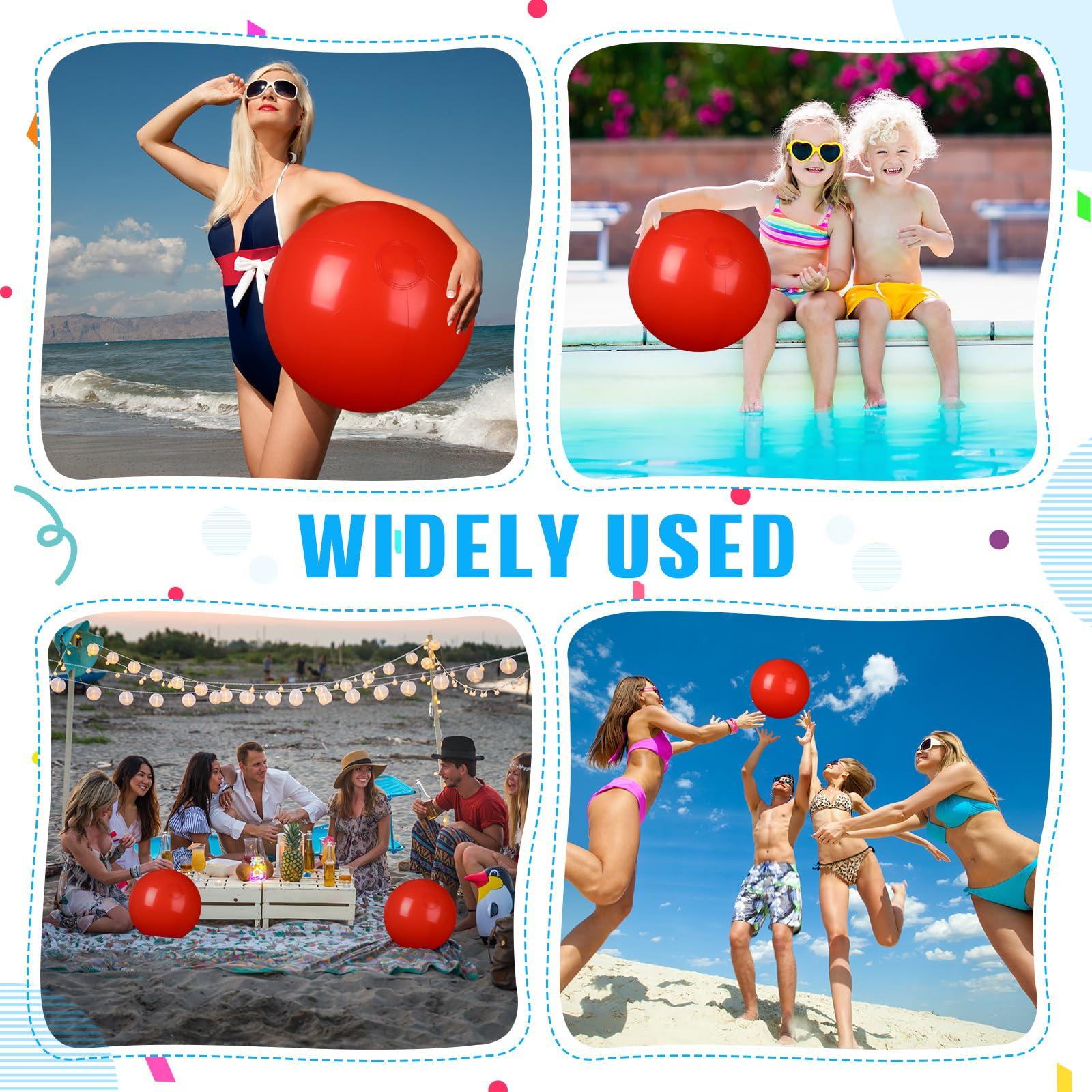 kymqlyw kymqlyw 8 Pcs 12 Inch Solid Red Beach Balls Inflatable Beach Balls Bulk Large Blow up Pool Game Toys for for Summer Beach, Pool and Summer Birthday Party Supplies (Red)
