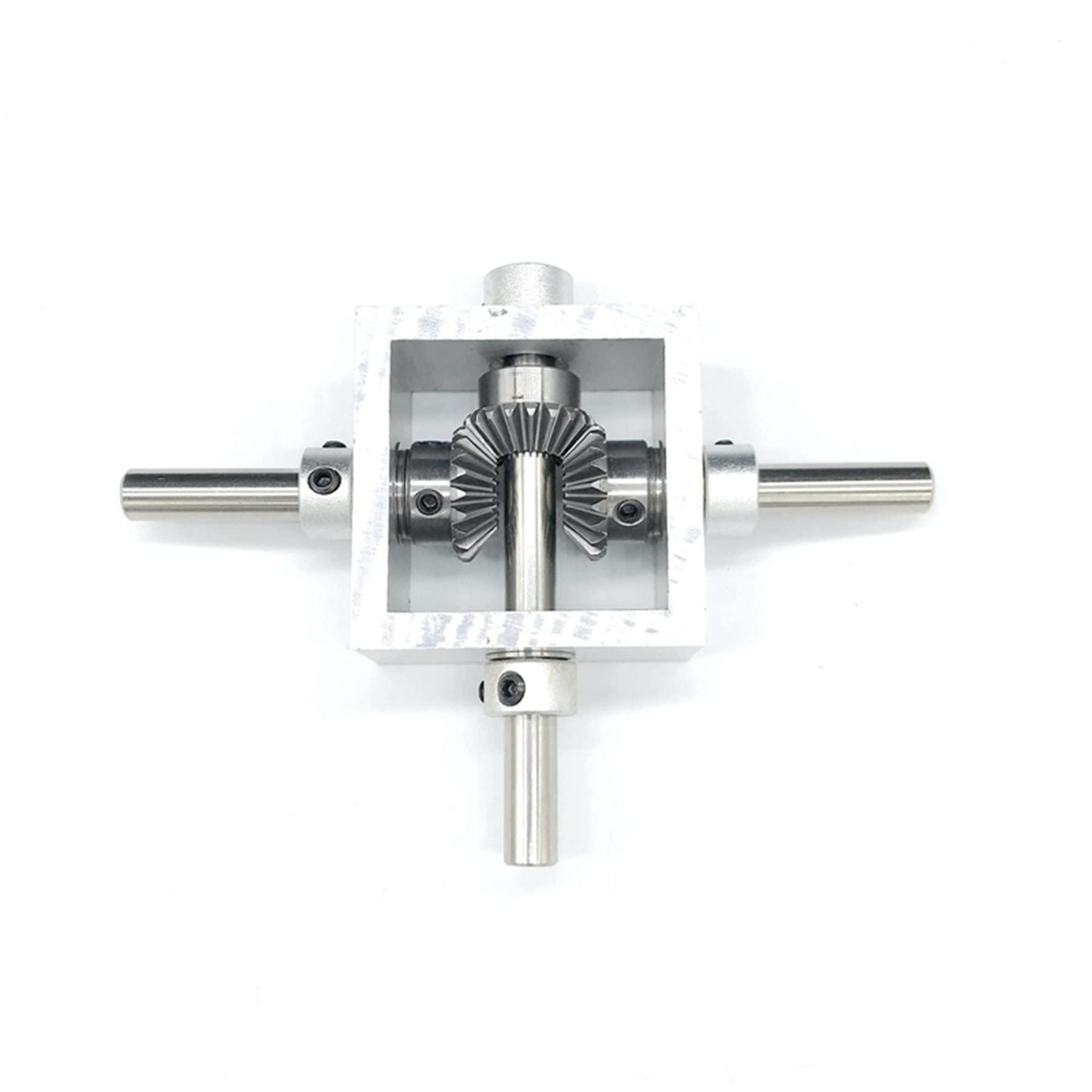 zatagen 1PC Worm Gear Reducer, Pinion Gearbox, 90 Right-Angle Bevel Gear, 1-in/2-out Forward/Reverse Conversion Gearbox, 1:1 Steering Angle Converter/Converter, Worm Gear bore: 6mm or 8mm (S, Type B)