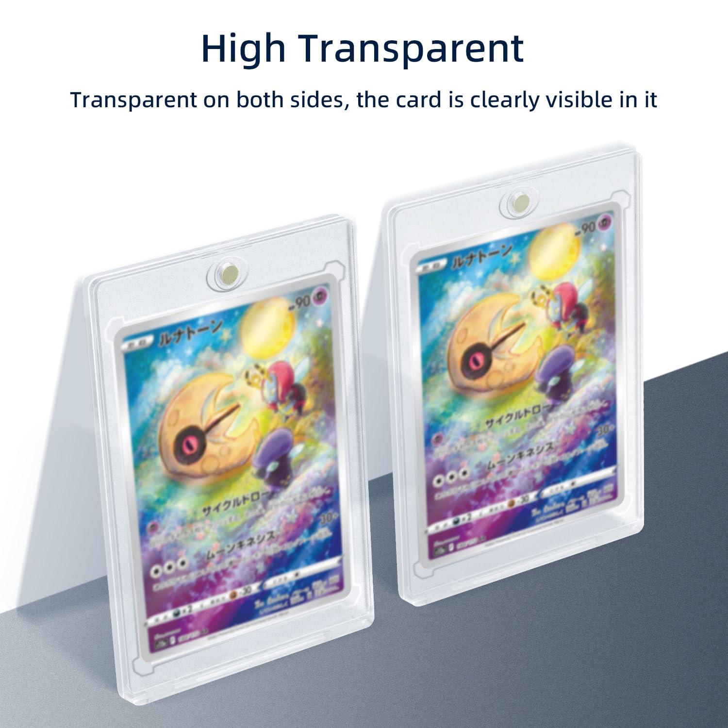Wigearss Wigearss Pack of 10 35PT Magnetic Card Holder UV Protection Transparent Card Frame Card Sleeves Protective Cases for Pokemon, Magic, Yugioh, Sports Card Collection