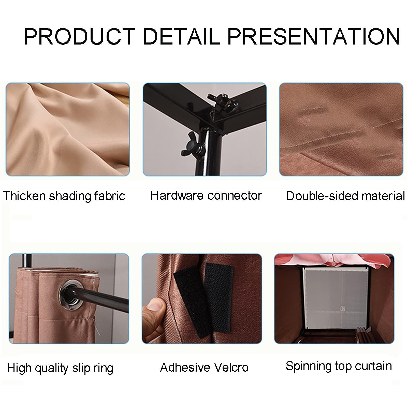 YXYECEIPENO Portable Changing Room, Room Dividersportable Dressing Room Easy-to-move Cloakroom To Showcase Dressing DIY Makeshift Fitting Room With Blackout Curtains And Hooks ( Color : F , Size : 80x80x200cm )