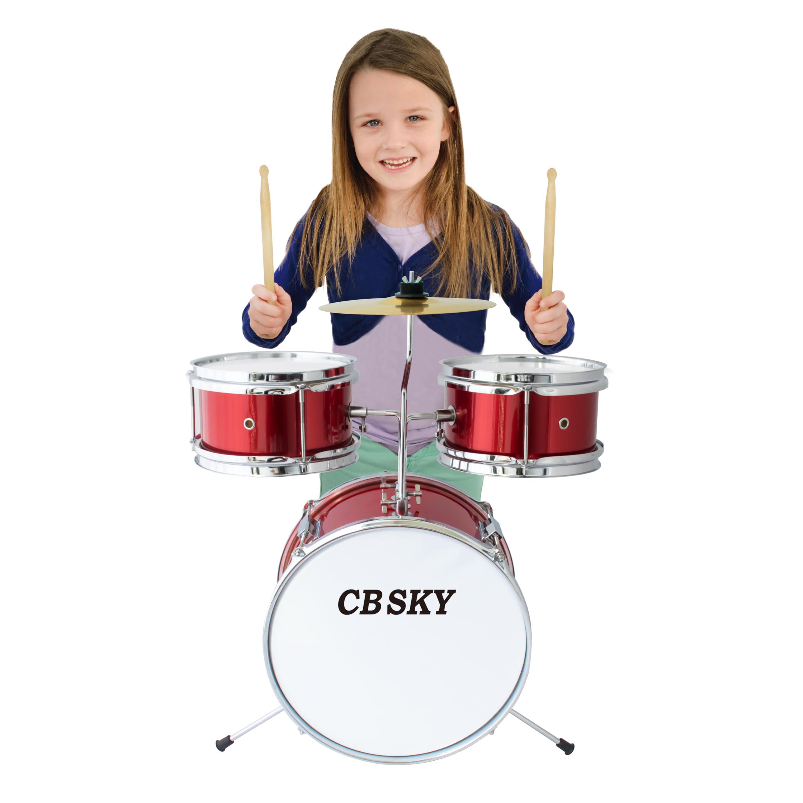 CB SKY CB SKY 5-piece Kids/Junior Drum Set 13\" bass drum/Beginner (Standard) /Kids musical toys, musical instrument (Red)