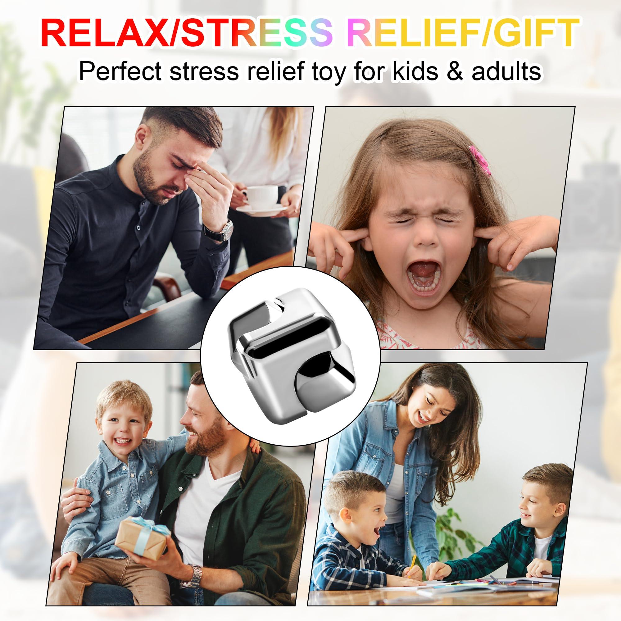 SUKIPIN Infinity Cube Fidget Toy, Fidget Spinner Cube Toys Anti Anxiety Focusing Fidgets for Adults, Easter Basket Stuffers for Kids Teen Autism Children (Silver)