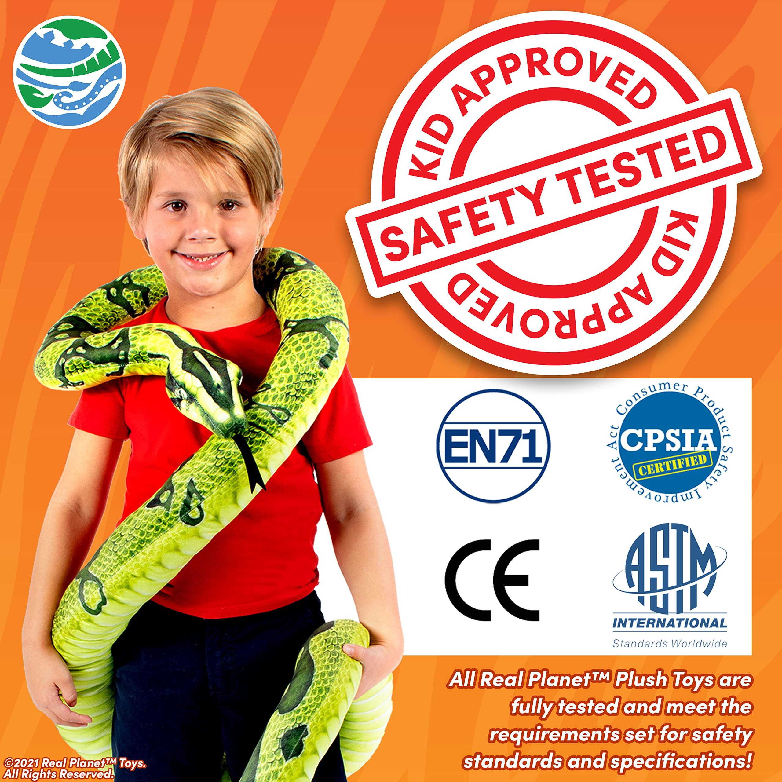 Real Planet Real Planet 79\" Stuffed Animal Snake - Over 6 Feet Long Green Snake Stuffed Animal, Giant Snake Plush Toy, Stuffed Snake Plush Large (Green Tree Python, 79\") (78.7\" Long)