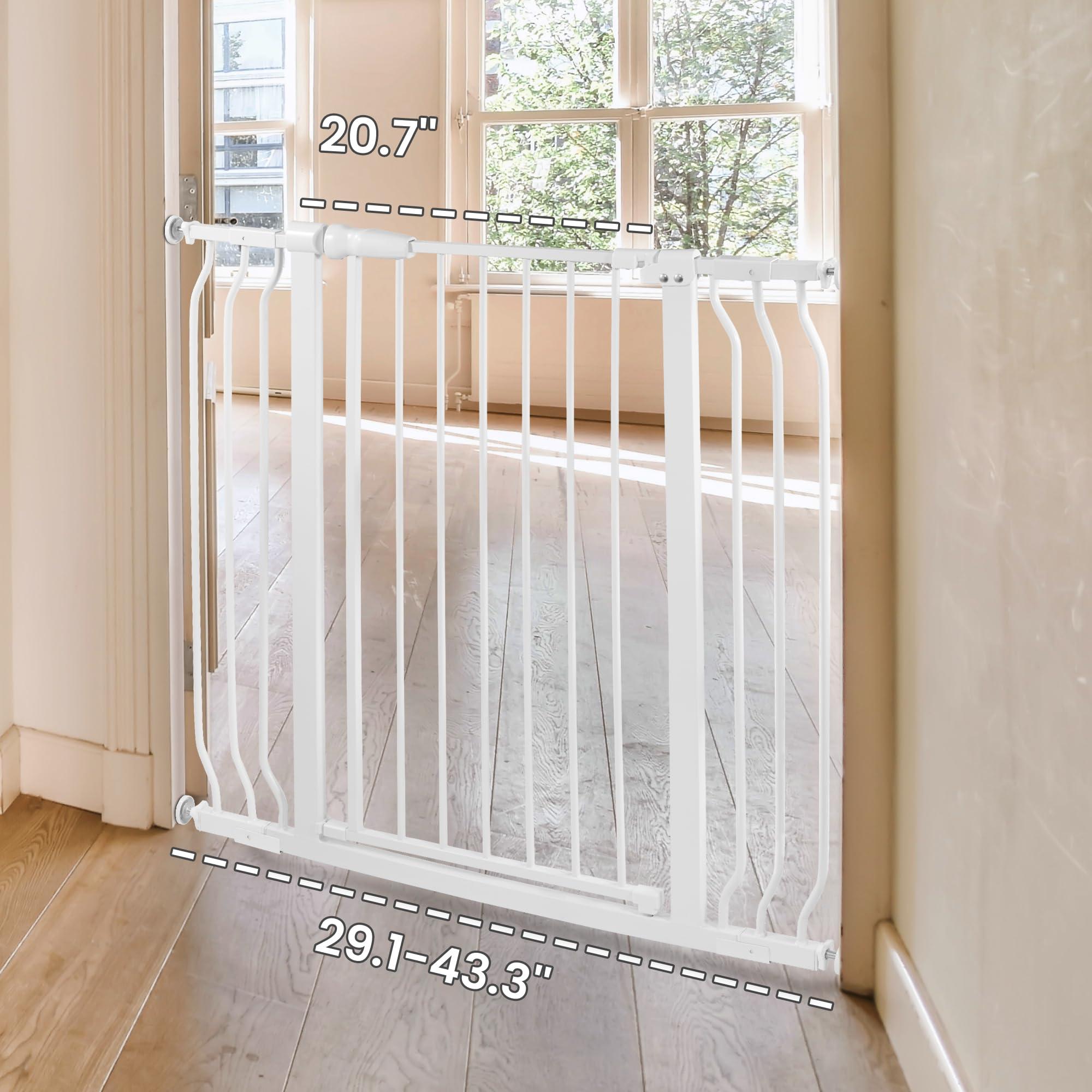 BalanceFrom BalanceFrom Easy Walk-Thru Safety Gate for Doorways and Stairways with Auto-Close/Hold-Open Features, 36-Inch Tall, Fits 29.1 - 43.3 Inch Openings, White