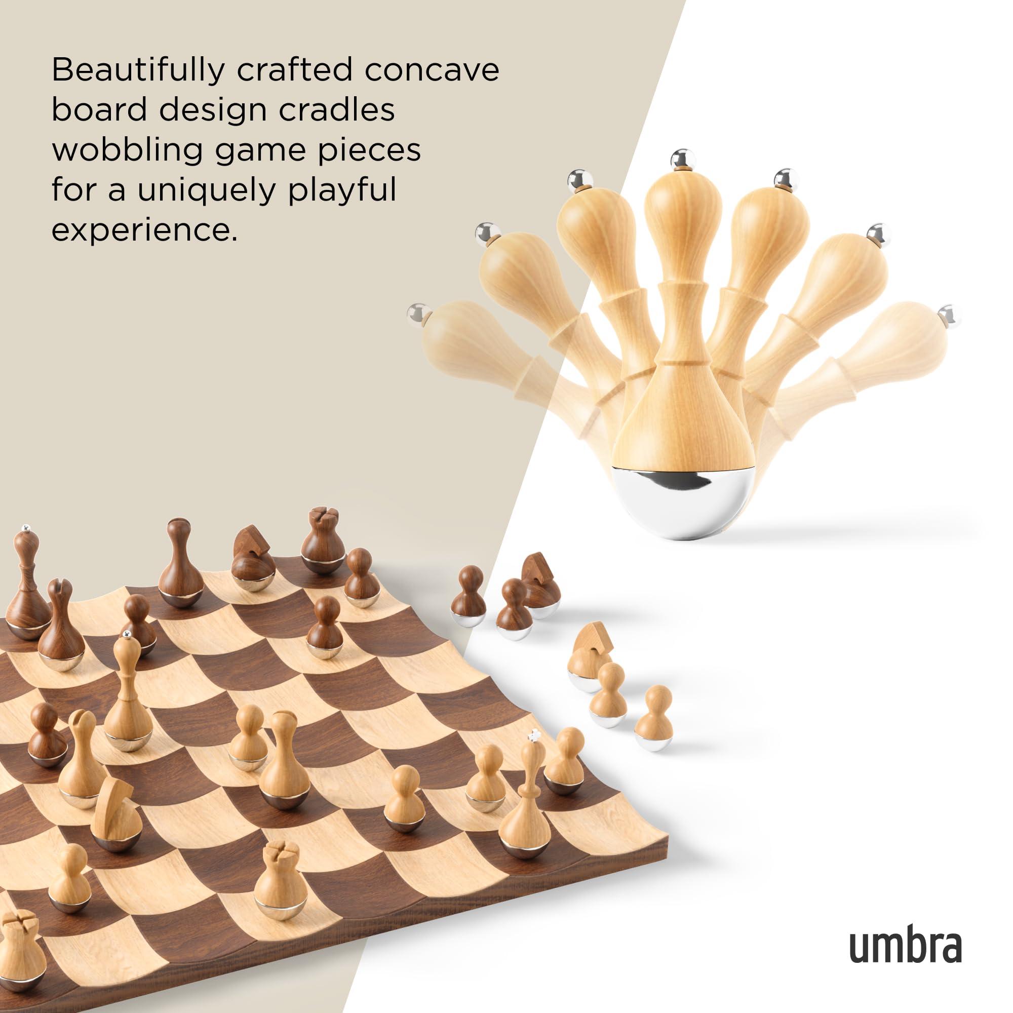 Umbra Umbra Wobble Chess Set 15 x 15 x 1 Inch (38 x 38 x 3 cm)