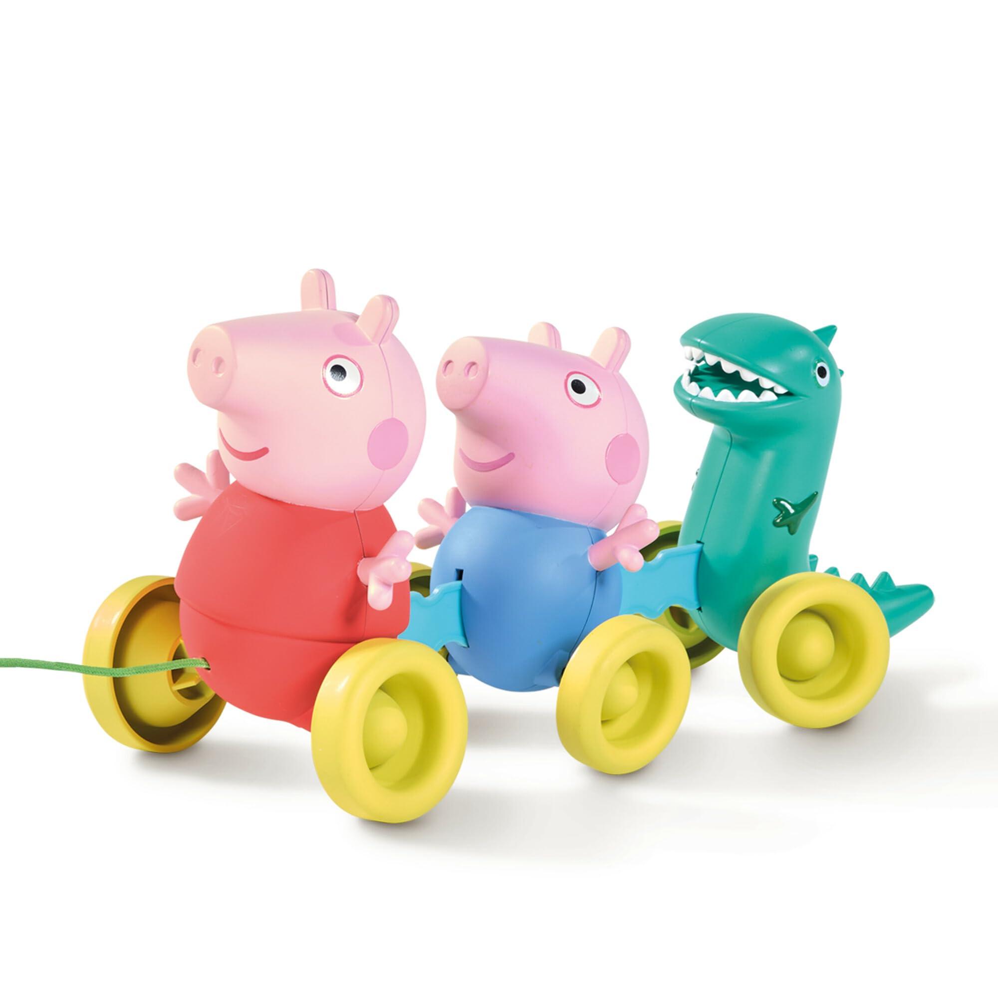 TOMY TOMY Toomies Peppa Pig Pull Along Toy - Peppa Pig Toys with Music and Wheels - Baby and Toddler Push Toys with Wibble Wobble Action - Walking Toys Ages 18 Months and Up