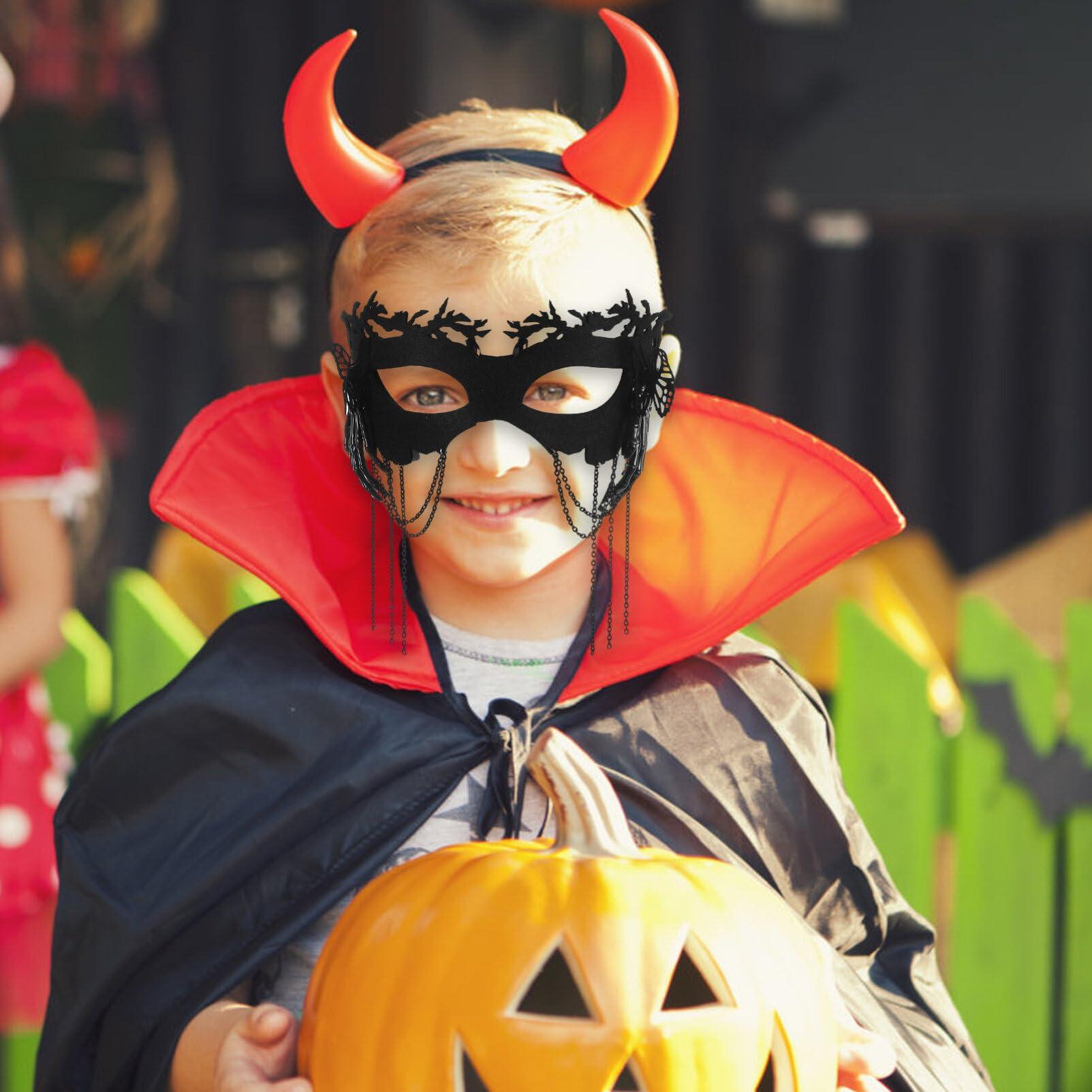 ibasenice ibasenice Skeleton Hand Mask Masquerade Party Mask Halloween Mask with Tassel Half Faces Mask Cosplay Performance Prop Fancy Dress Party Supplies Bone Graphics Mask