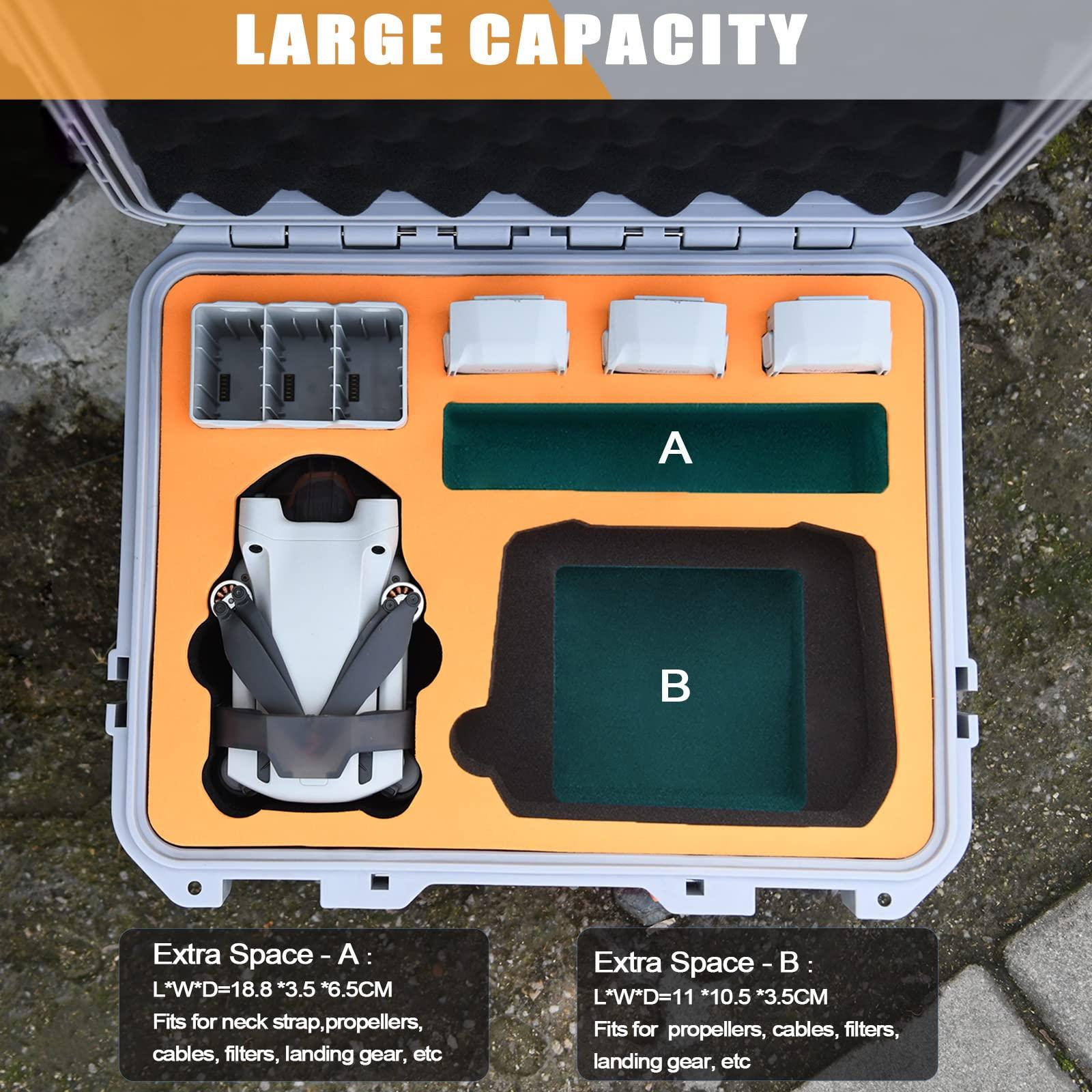 keketoha keketoha Hard Case for DJI Mini 3 Pro/Mini 3/Mini 4 Pro, Waterproof Pressure Resistant Carrying Case for DJI Mini 4 Pro/Mini 3 Pro/Mini 3 Accessories - Fits Latest DJI RC Included Neck Strap