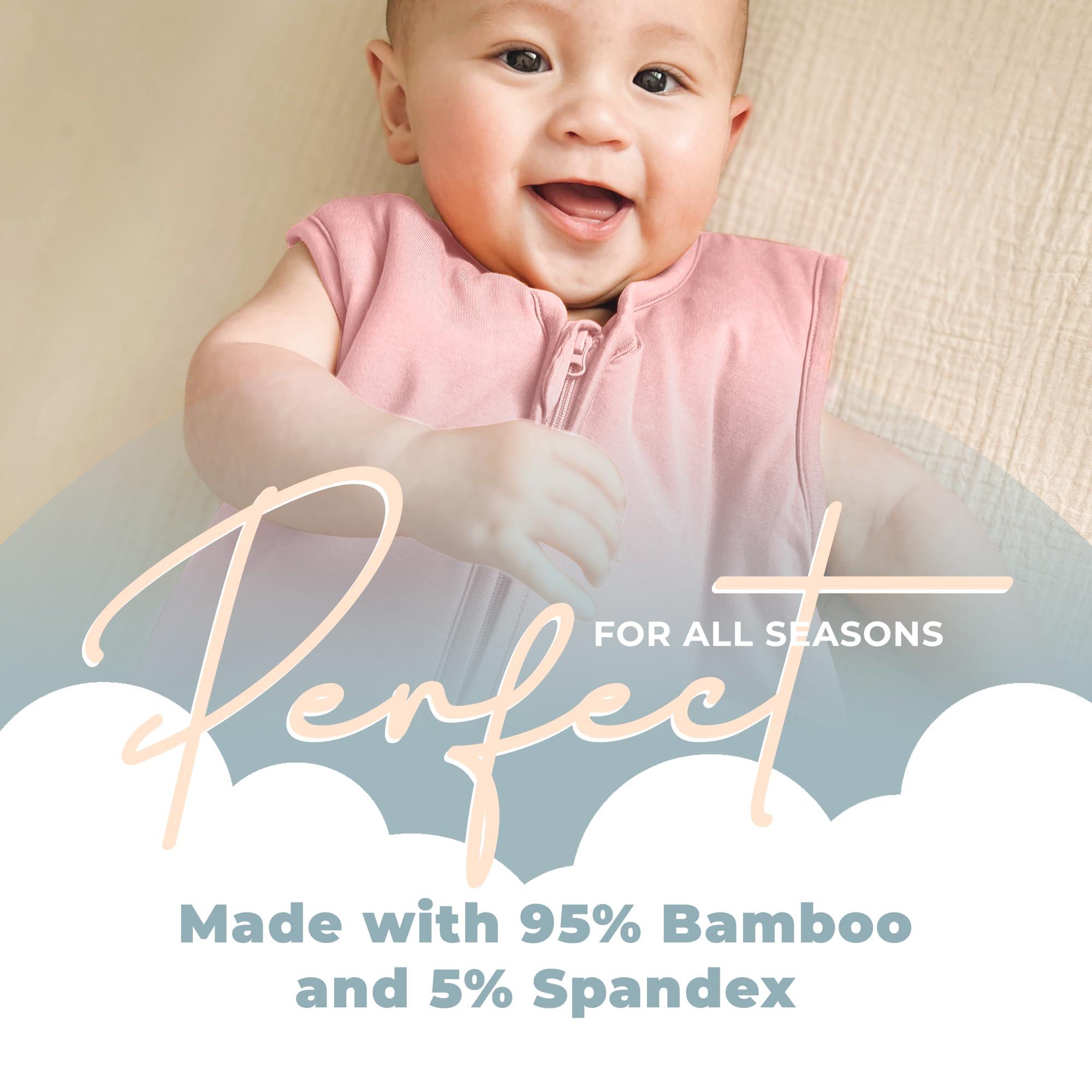 Nyte Nyte Baby Nyte Nyte Baby - 1.-TOG Bubble Gum, 0 to 6 Months, Sleeveless Sleep Sack, Soft Baby & Toddler Sleeping Sack, Breathable Sleep Sack with Adjustable Feet Cuffs & Anti-Slip Grip