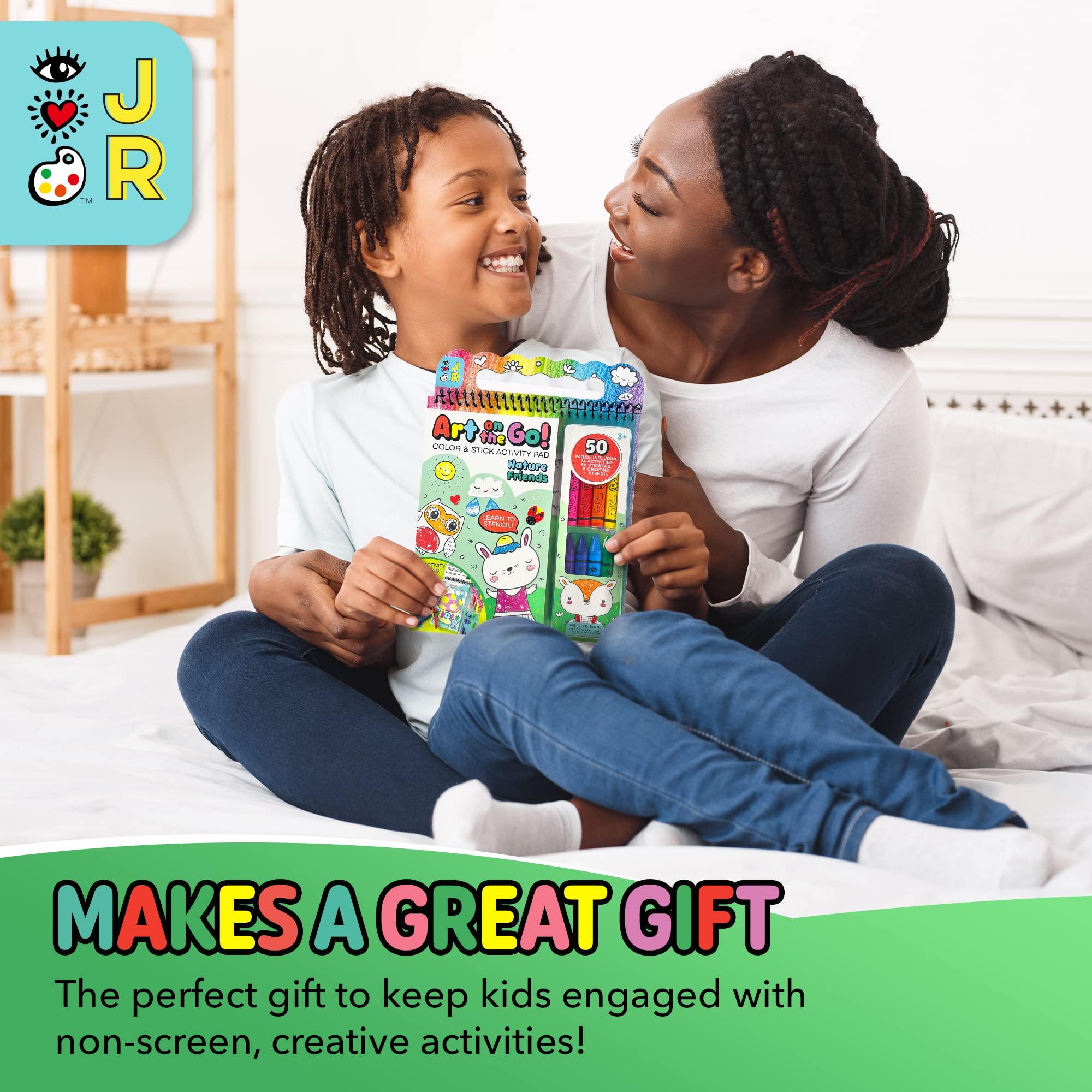 Bright Stripes Bright Stripes Travel Coloring Kit for Kids: Art On the Go Coloring Books and Crayons, Sticker Activity Book - Mess-Free Collage Fun for Ages 3+ (Art On The Go Nature)