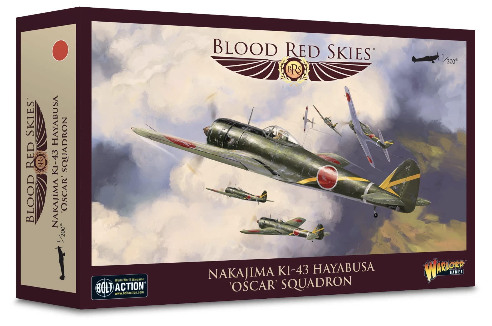 Warlord Warlord Blood Red Skies Nakajima KI-43 Hayabusa Oscar Squadron 1:200 WWII Mass Air Combat Table Top War Game 775101006