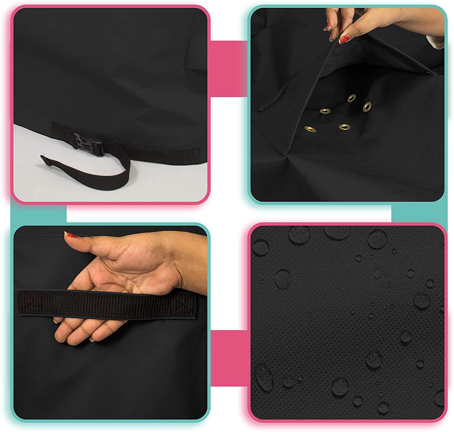 Covers & All Sandbox Cover 18 Oz Waterproof - Sandpit Cover 100% Weather Resistant with Metal Grommets (60" W x 60" D x 8" H, Black)