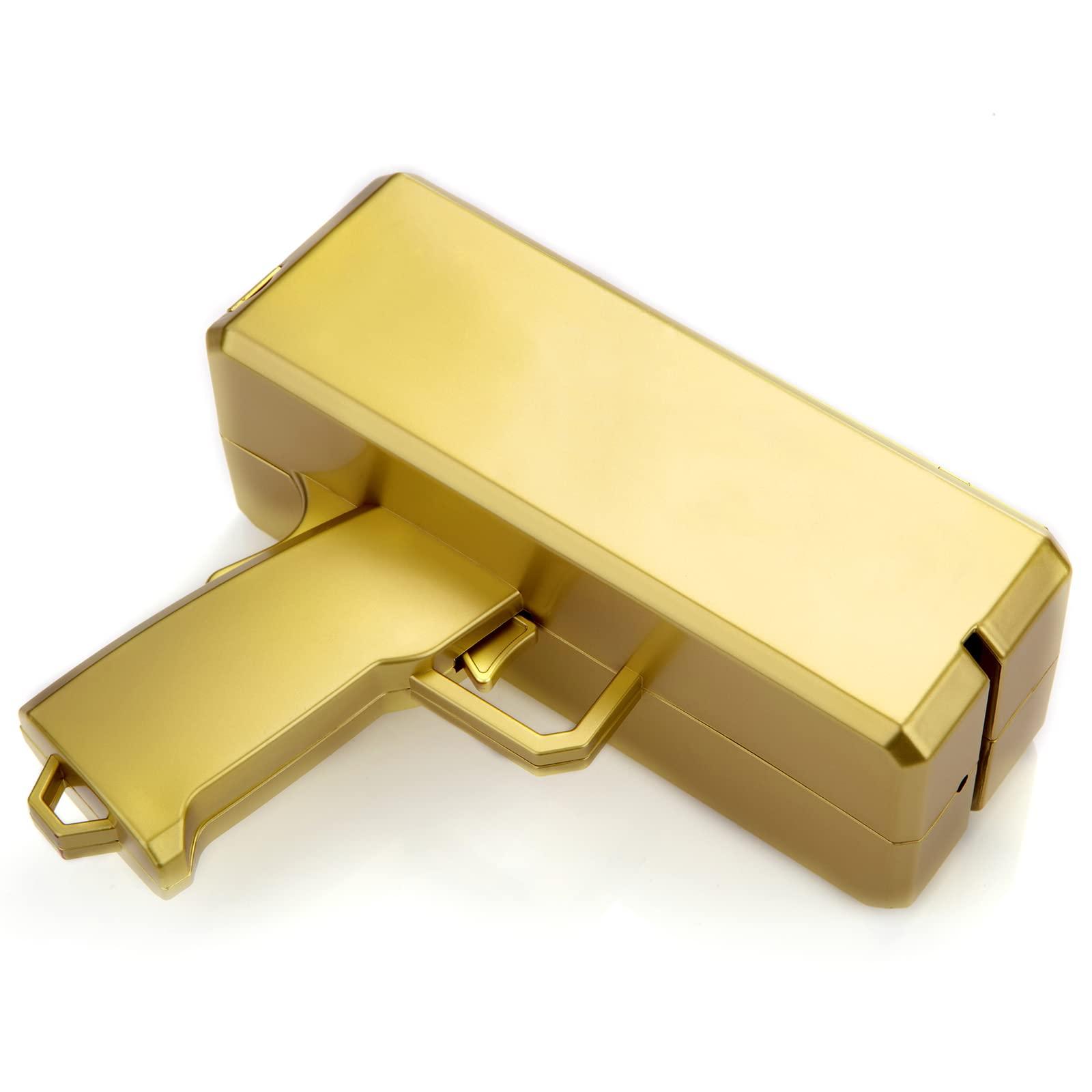 Alagoo Alagoo Super Money Guns Paper Playing Spary Gun Make it Rain Toy Gun, Handheld Cash Fake Bill Dispenser Shooter Toy(Metallic Gold)