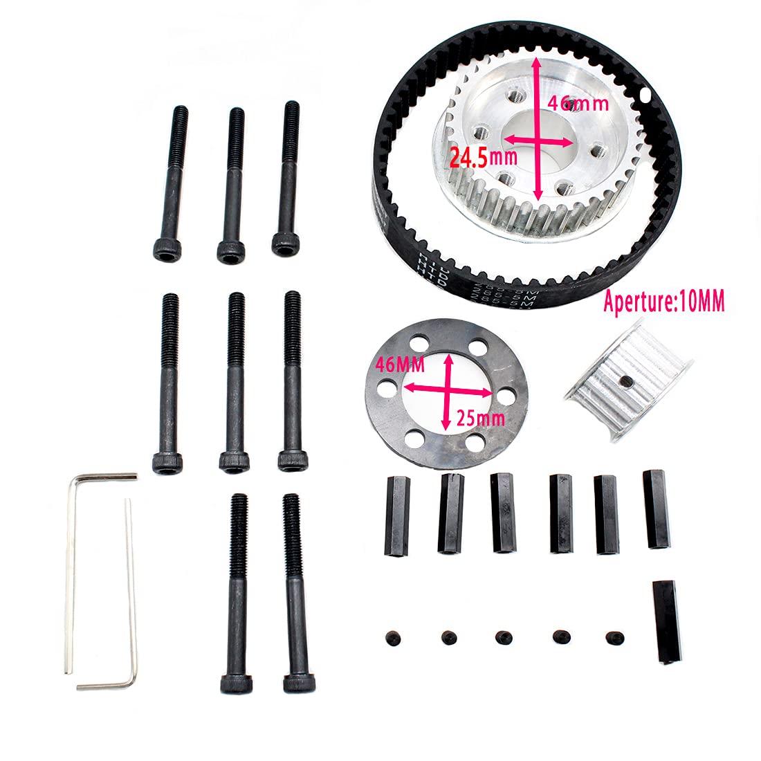 vanpro vanpro DIY Electric Skateboard 6374 Brushless Motor Mount Bracket 80MM 90MM 97MM 100MM Pulley Wheel KIT Belt 5M 12MM (Snow Black, Pack of 1)