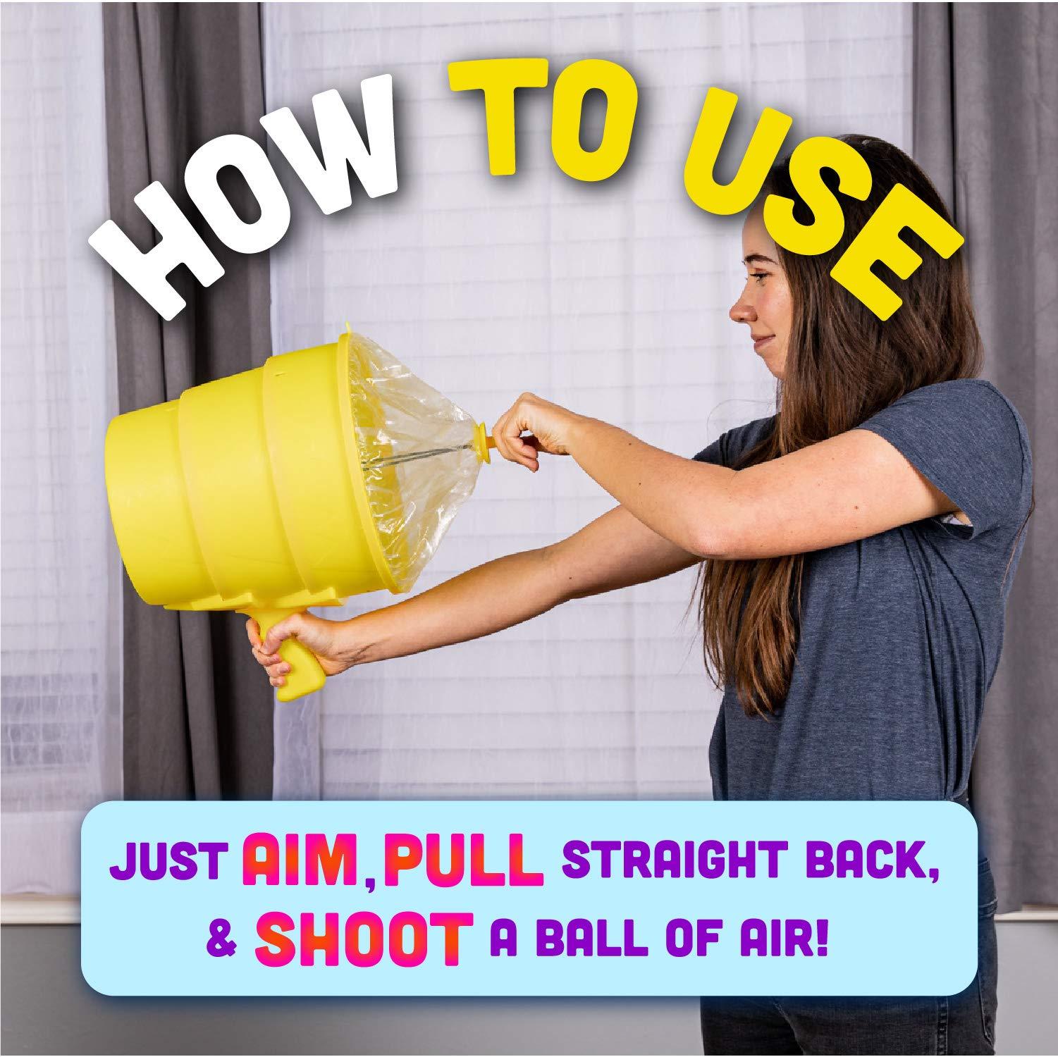 Squirrel Products Airzooka Air Blaster- Blows 'Em Away - Air Toy for Adults and Children Ages 6 and Older - Blue