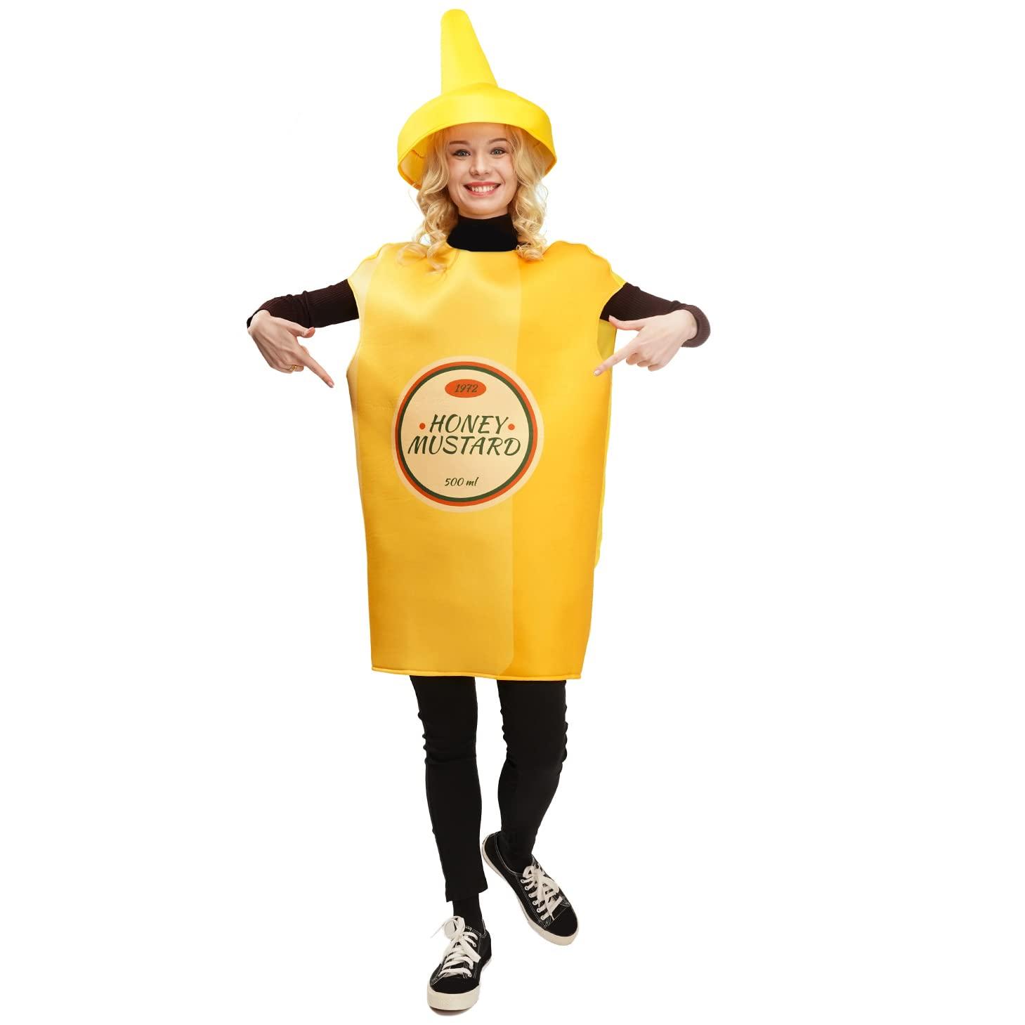 PGOND PGOND Unisex Ketchup/Mustard Couple Food Halloween Costume (Mustard Costume)