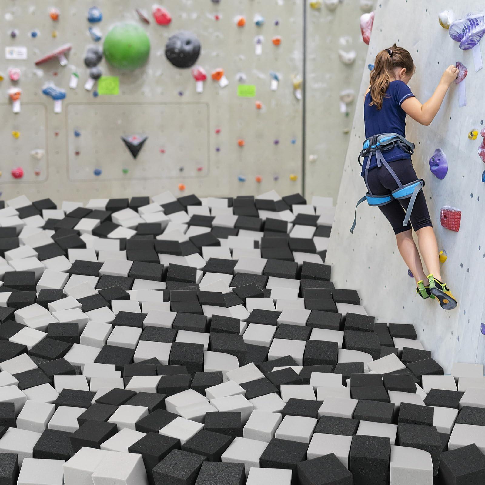 ZMCYER ZMCYER Foam Pit Cubes Blocks - 48PCS Sponge Form Cubes for Foam Ball Pits, Gymnastics, Freerunning and Parkour Courses, Skateboard Parks, BMX, Trampoline Arenas-Grey and Black(5" x 5" x 5")