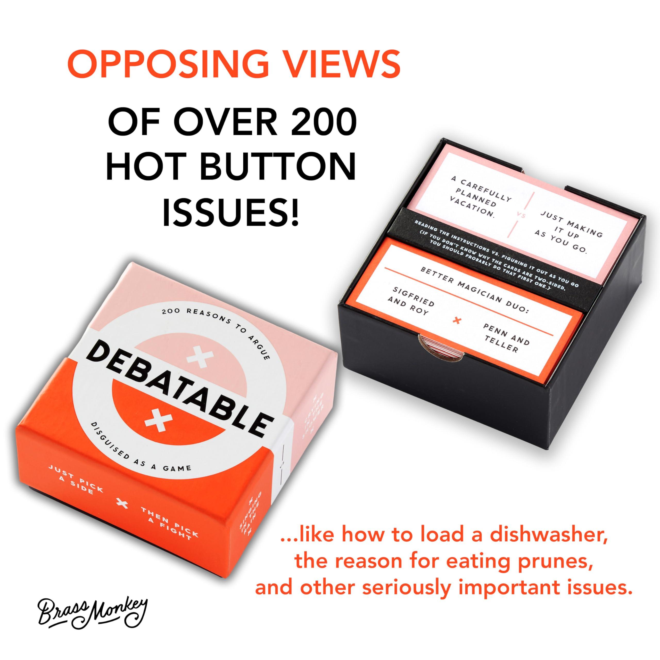 Brass Monkey Brass Monkey Debatable Game Set | 200 Two-Sided Game Cards for Things to Argue About | Social Game | Great Gift for Adults