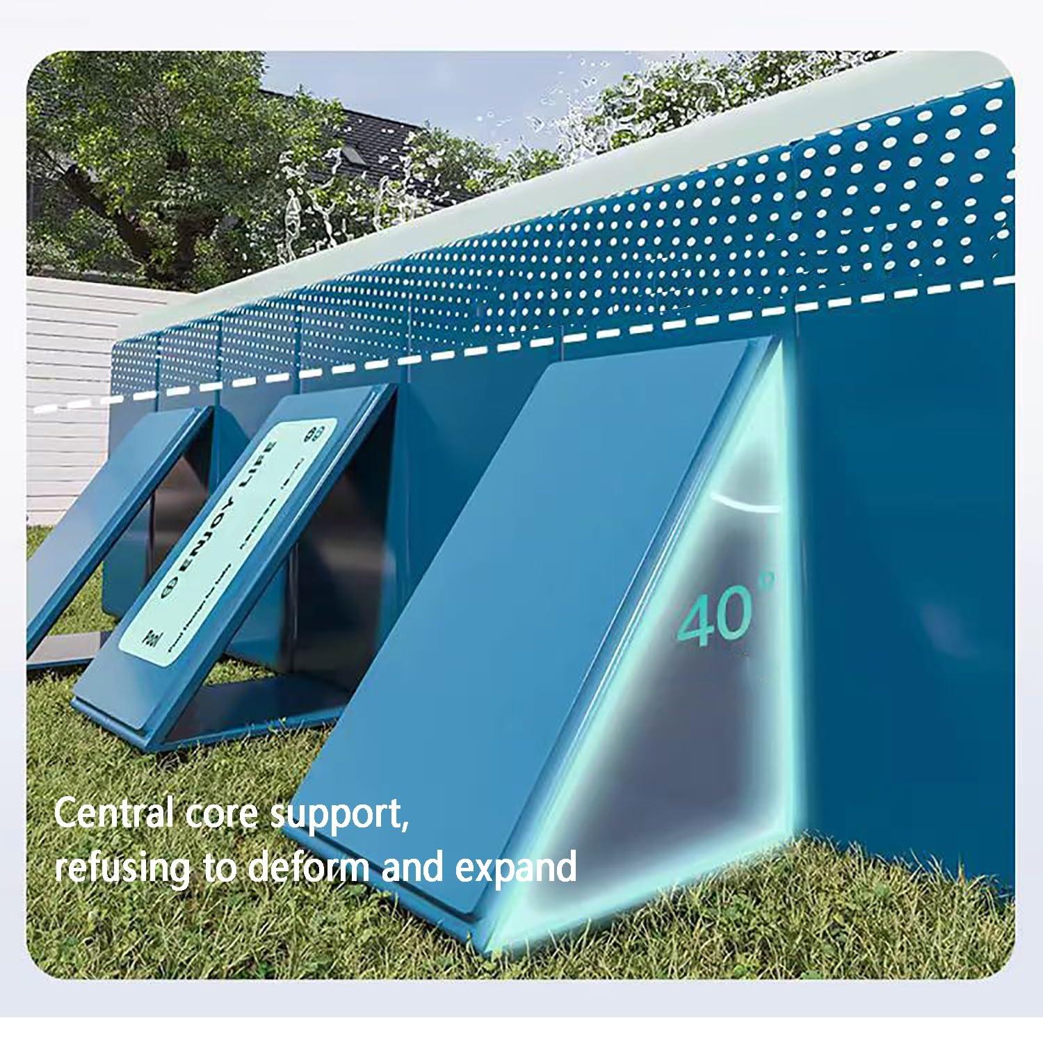 HSPLXYT Paddling Pool/Kiddie Pool, Foldable Pool, Non-Inflatable Kids\' and Adults\' Swimming Pool, Hard Plastic Shell, Backyard Dog Pools,Easy to Install, Easy to use(Size:1.6m/5.24ft)