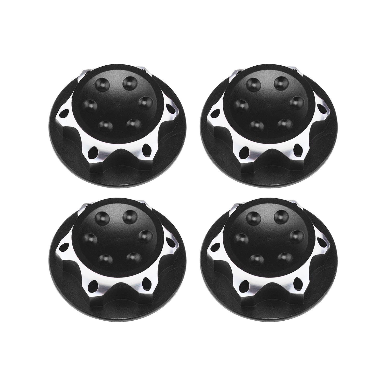 Micro Traders Micro Traders 4Pcs RC Car 17mm Hex Wheel Nut Anti-Dust Cover Nut Replacement Fit for 1/8 RC Car Model RC Off-Road Truck Compatible with Redcat Compatible with E-Revo, Black