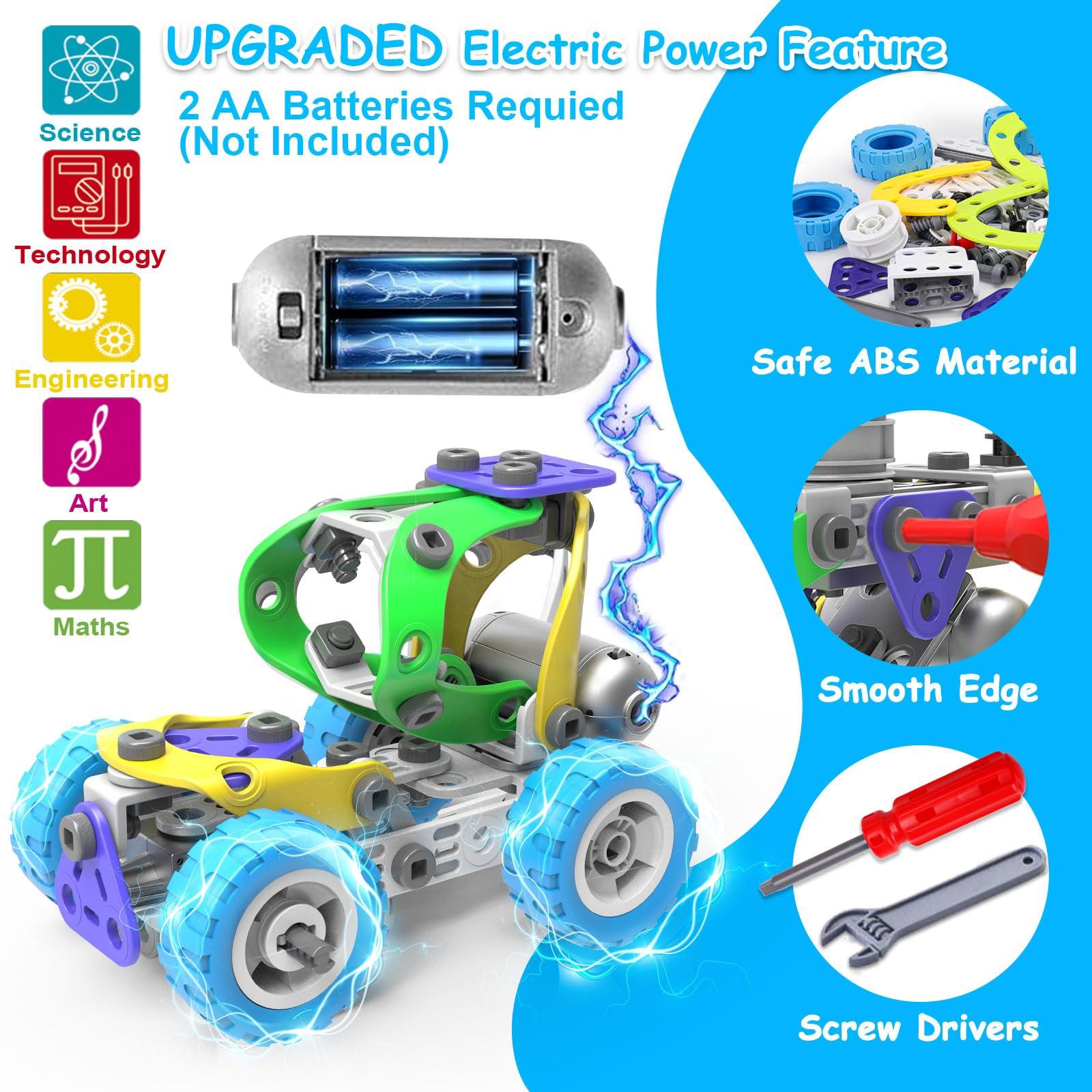 Tsomtto 10 in 1 Electric STEM Toys for 4 5 6 7 8+ Year Old Boy Girl Birthday Gifts Educational Building Toys for Kids Ages 4-8 5-7 8-12 Stem Activities Construction Toy for Boys 6-8 8-10 Valentine Idea Gift