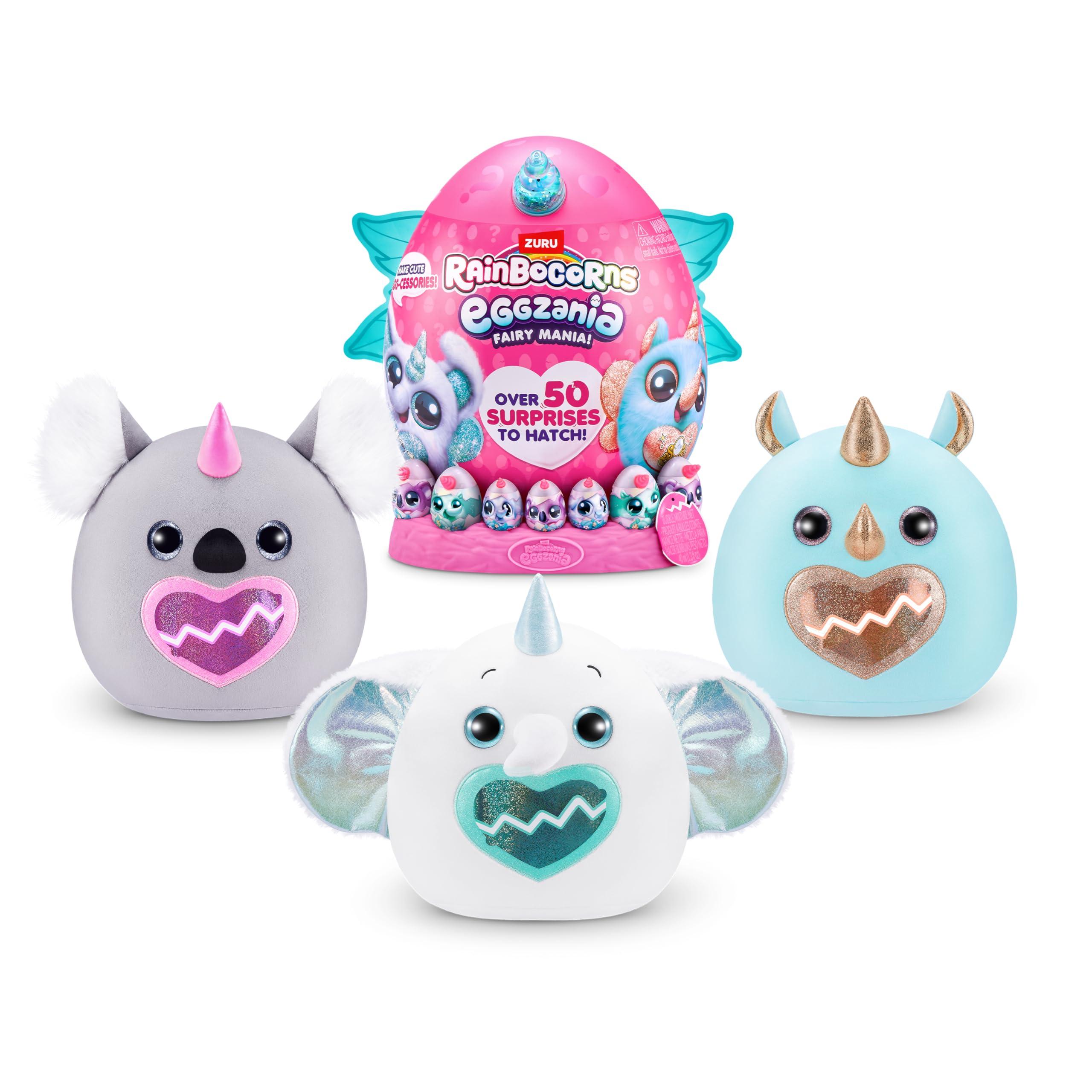 Rainbocorns Eggzania Fairy Mania (Elephant) by ZURU, Plush Toy, Collectible Plush, Surprise Eggs, Wearable Accessories, Slime, Toys for Girls