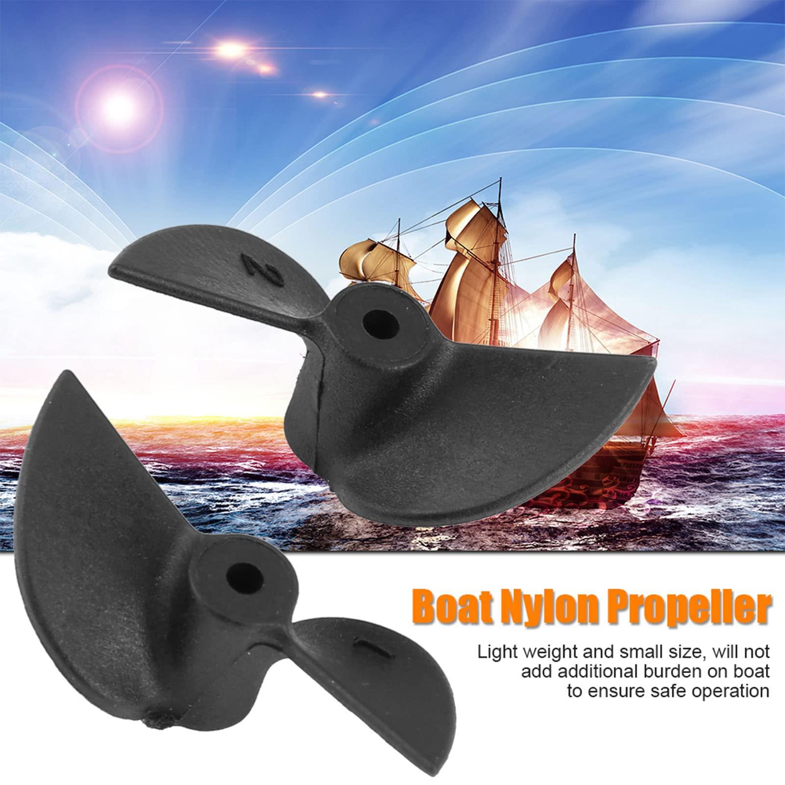 Yosoo Health Gear Yosoo Health Gear 1 Pair RC Boat Propellers, 2 Blades CW CCW Rotation Set for 2mm Shaft, Remote Control Ship Parts Accessory Black Plastic Propeller for Ship Model RC Boat