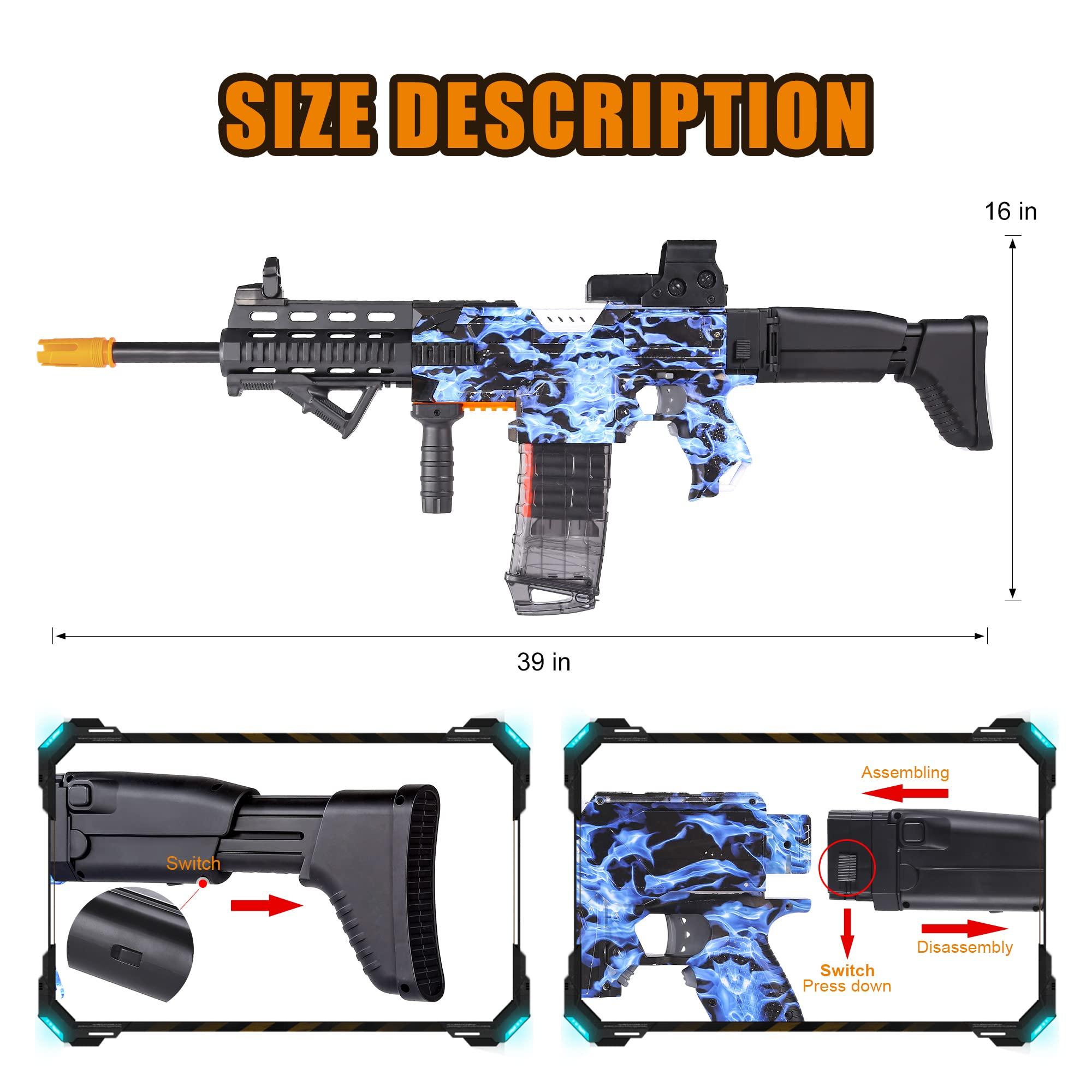 COOLFOX COOLFOX Electric Automatic Toy Gun for Toy Guns Sniper Soft Bullets [Shoot Faster] Burst Soft Bullets Toy Gun for Boys,Toy Foam Blasters & Guns with 100 Toy Sniper Darts, Gifts for Kids(Blue)