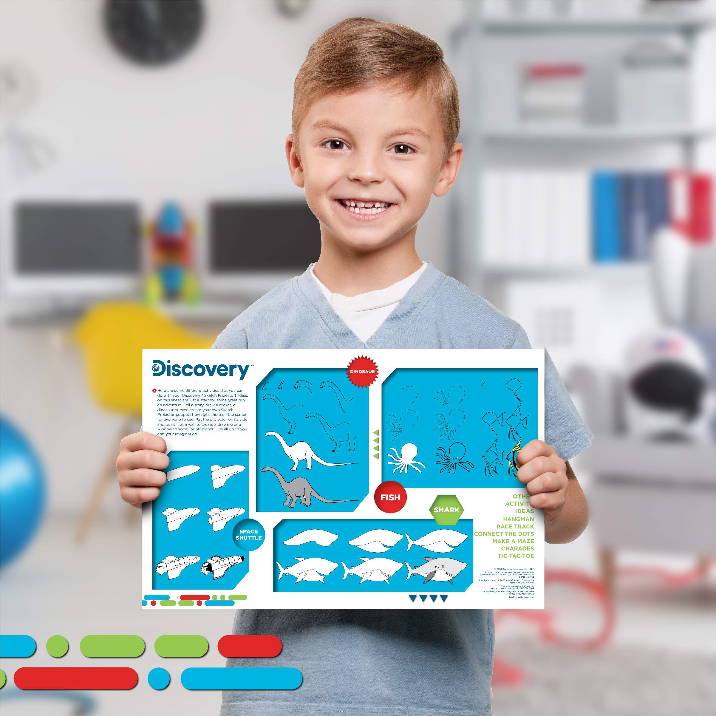 Discovery Kids Discovery Kids Art Projector with Six Dry Erase Markers and 10 Reusable Drawing Discs, Draw on Reusable Transparent Sheets, Magnify and Project Art onto Ceilings, Walls, and More