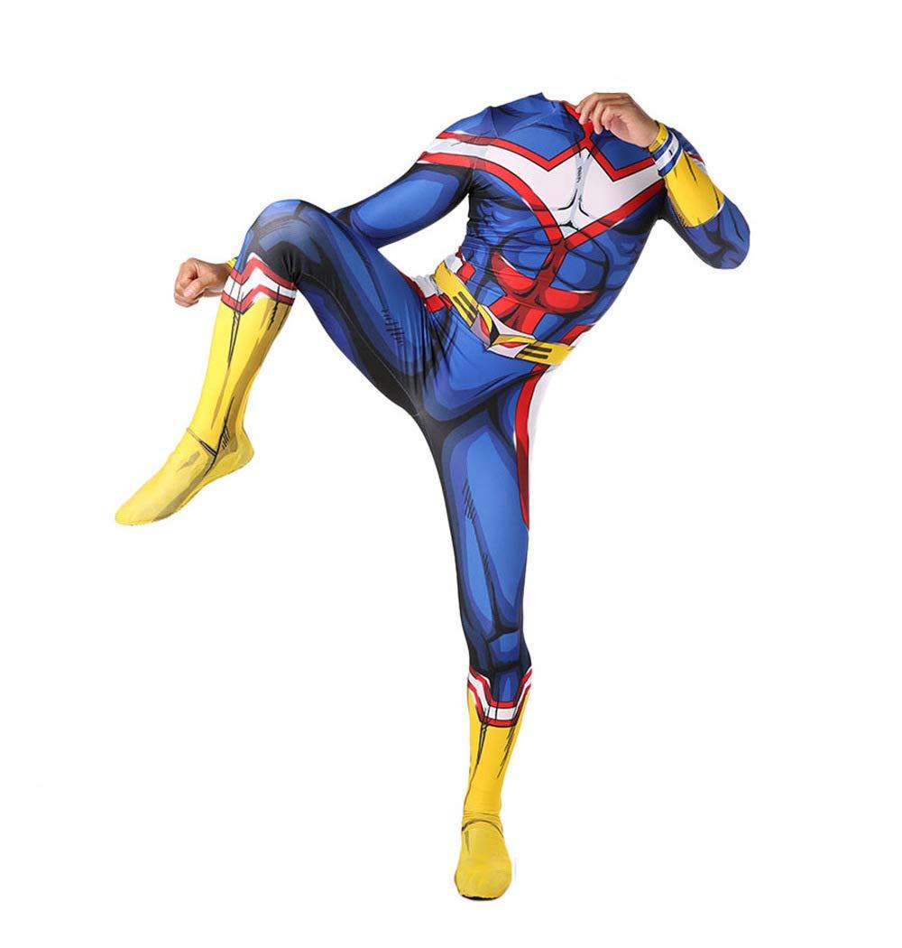 LUNK LUNK Anime MHA Cartoon Characters All Might Jumpsuit Child Tights Outfit Halloween Cosplay Costume Bodysuit for kids