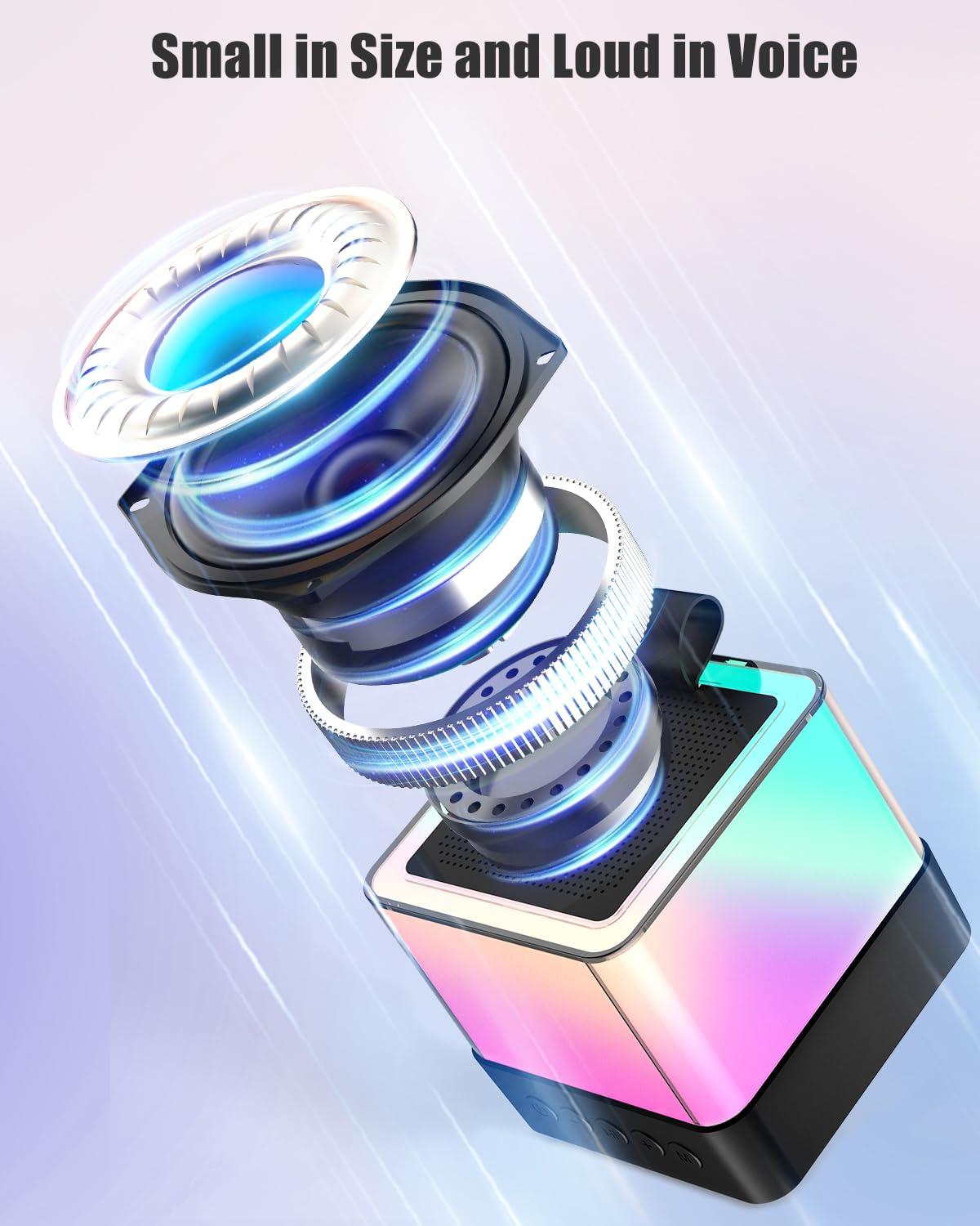 SmileSpree Mini Karaoke Machine for Kids Adults, Portable Bluetooth Speaker with 2 Wireless Microphones, Toys for Girls, Boys - Birthday Gifts for Ages 4, 5, 6, 7, 8, 9, 10, 12+ Family Home Party (Black)