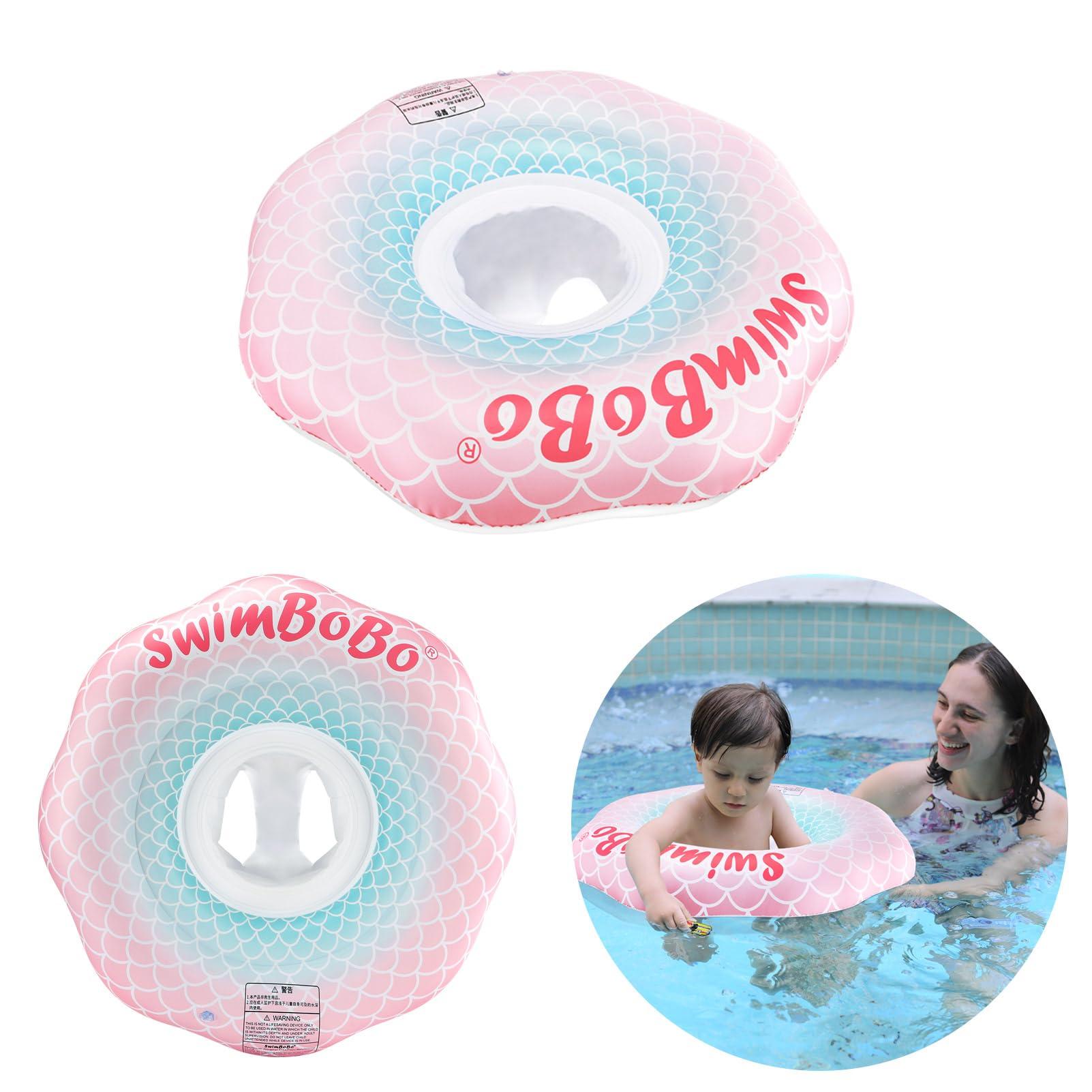opomoqo Baby Swim Ring Underarm Swim Seat Float Trainer with Backest for Toddler 6 Months to 3 Years (Pink)